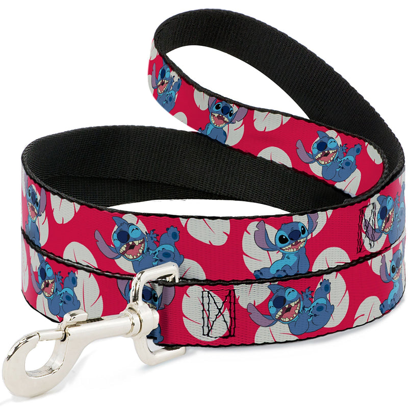 Dog Leash - Lilo & Stitch Stitch 4-Poses/Lilo Dress Leaves Red/Ivory 