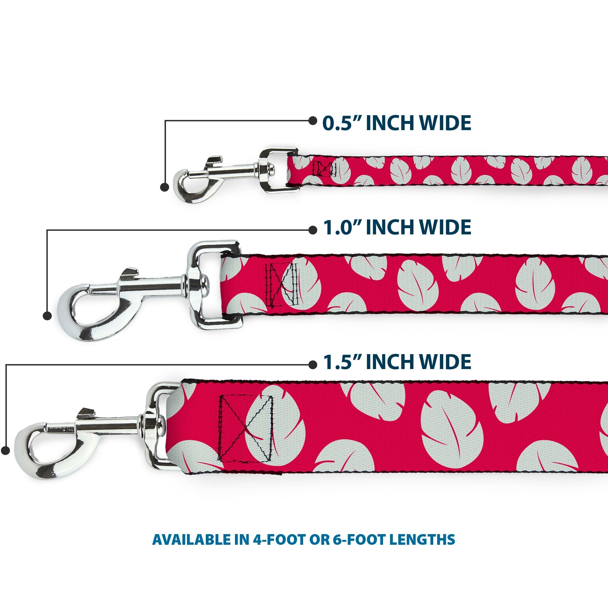 Dog Leash - Lilo & Stitch Bounding Lilo Dress Leaves Red/Ivory 