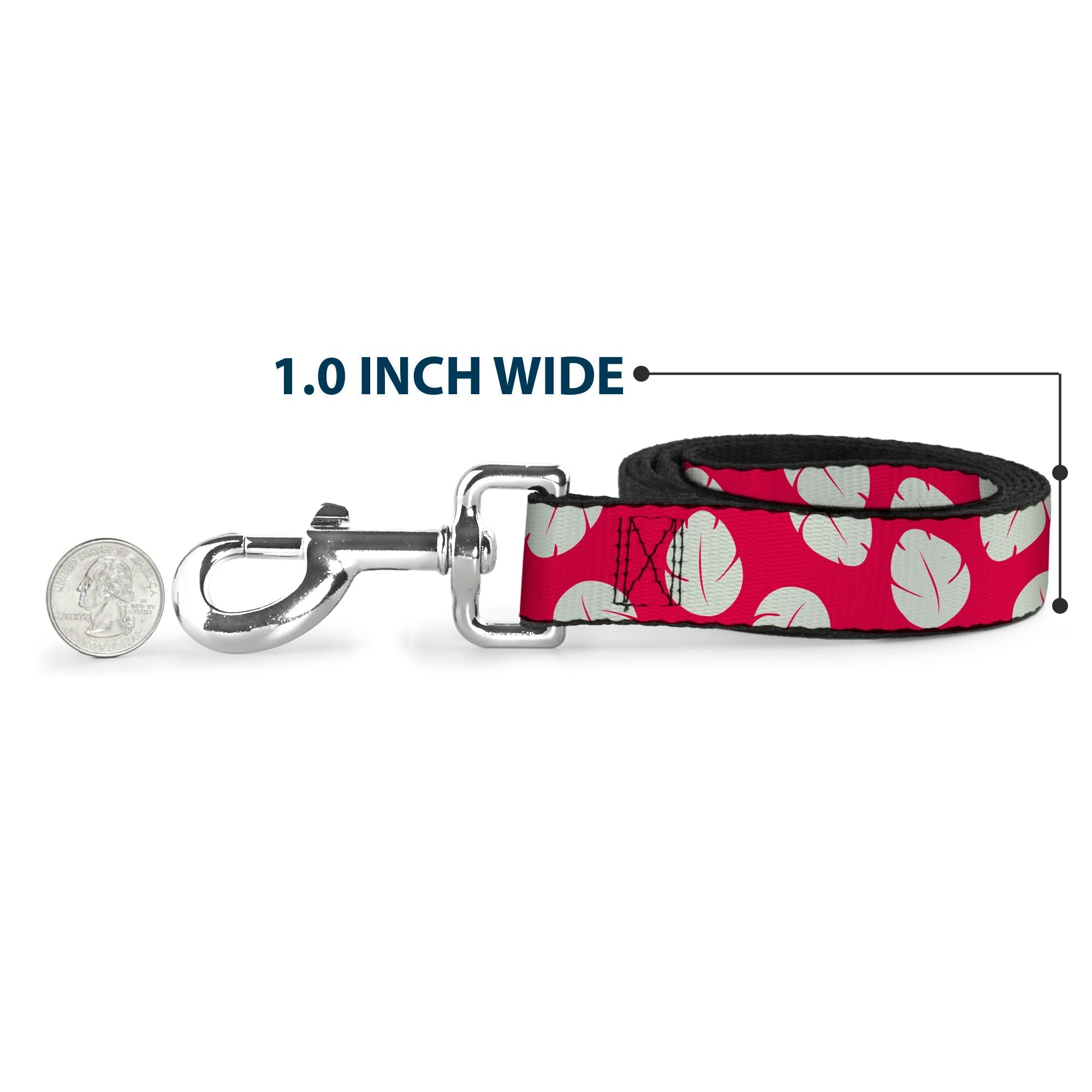 Dog Leash - Lilo & Stitch Bounding Lilo Dress Leaves Red/Ivory 
