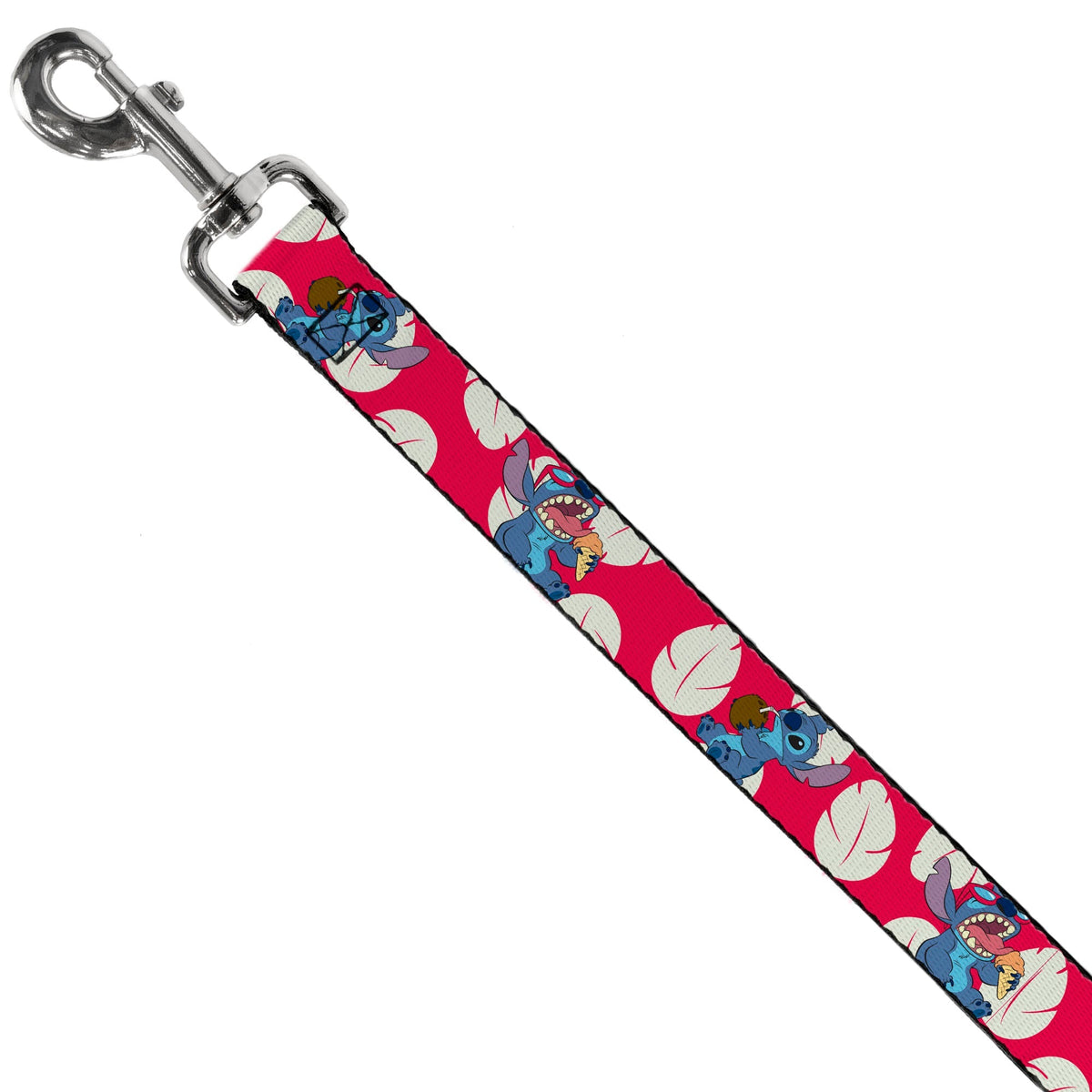 Dog Leash - Lilo & Stitch Stitch 2-Eating Poses/Lilo Dress Leaves Red/Ivory 