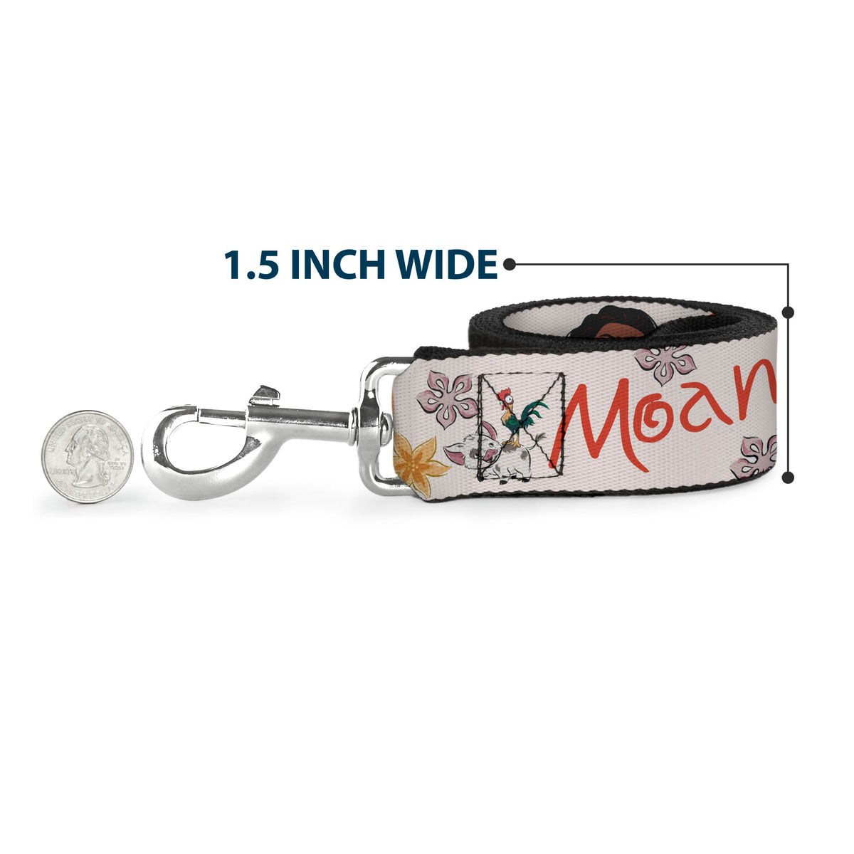 Dog Leash - Lilo & Stitch Stitch 2-Eating Poses/Lilo Dress Leaves Red/Ivory 