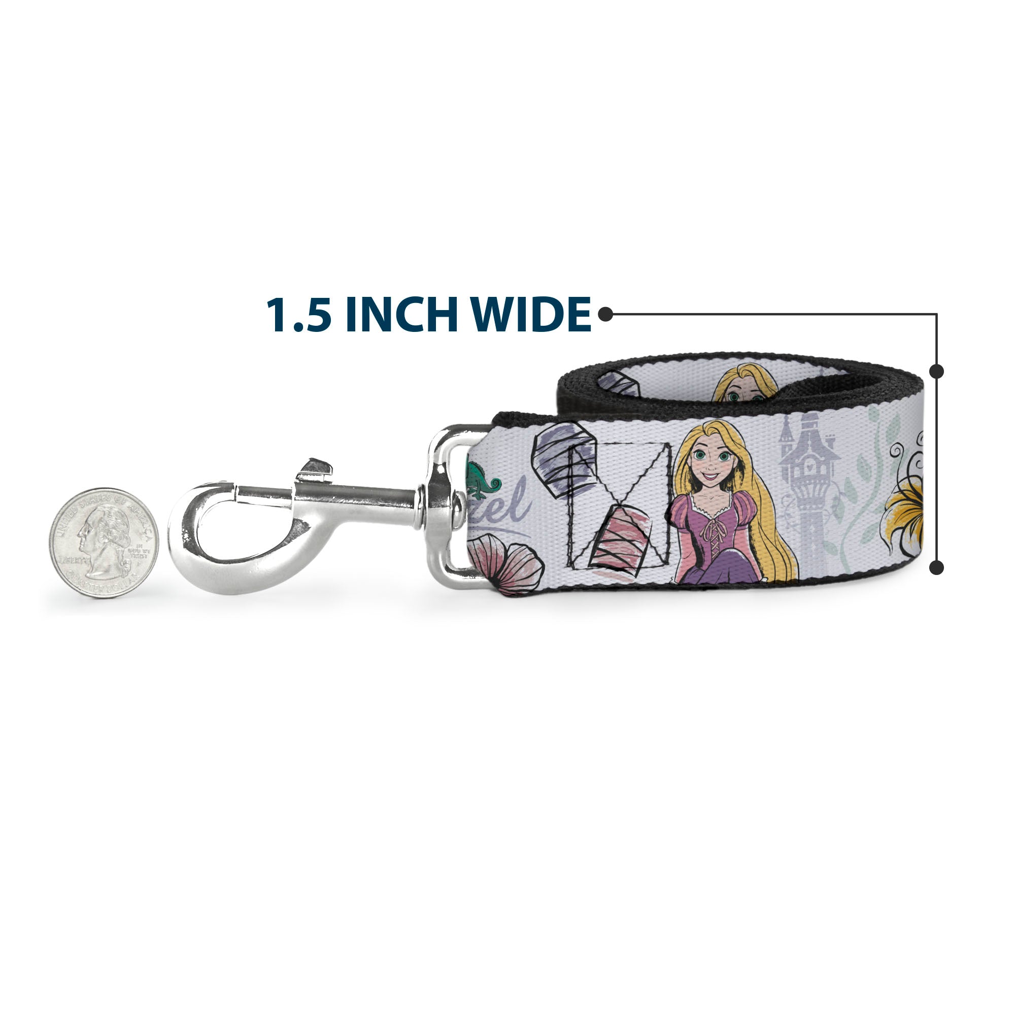 Dog Leash - Mickey Mouse Smelling Pose Black/White/Reds - HT Animal Supply