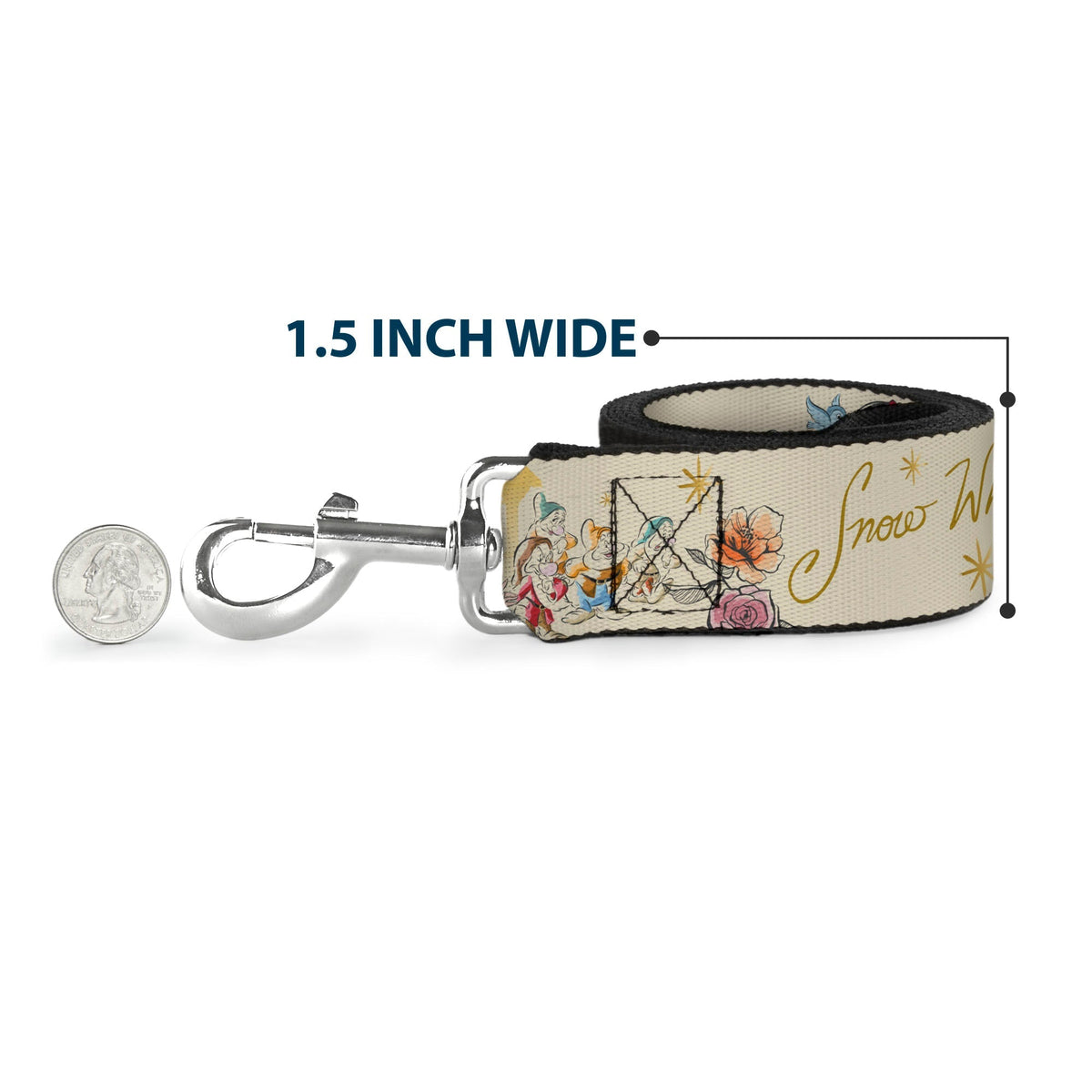 Dog Leash - Disney The Sensational Six Smiling Faces Black 