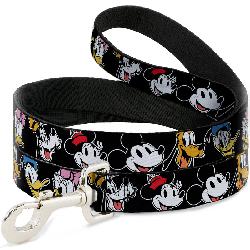 Dog Leash - Disney The Sensational Six Smiling Faces Black 
