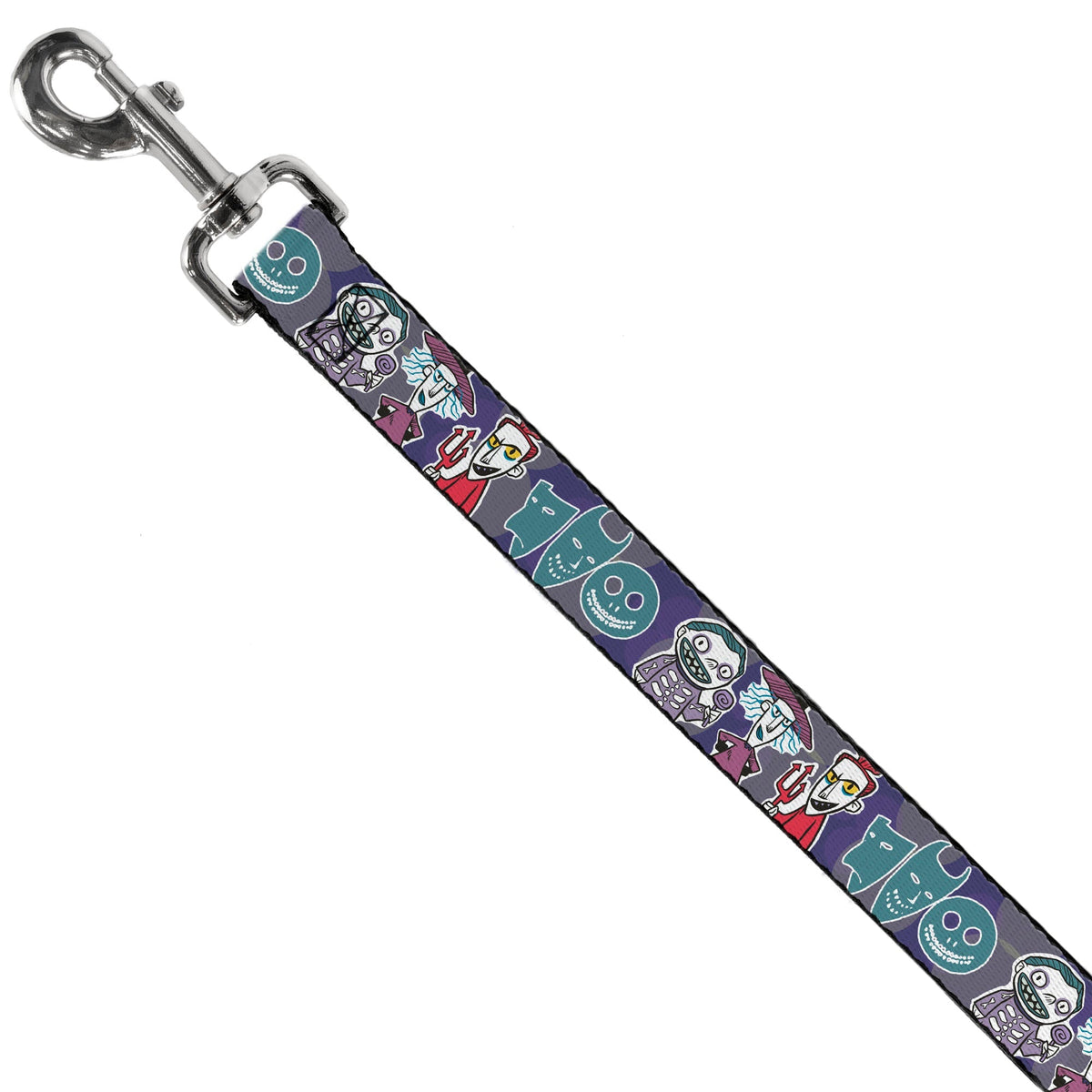 Dog Leash - Nightmare Before Christmas Lock Shock & Barrel Group Pose/Masks Purples 