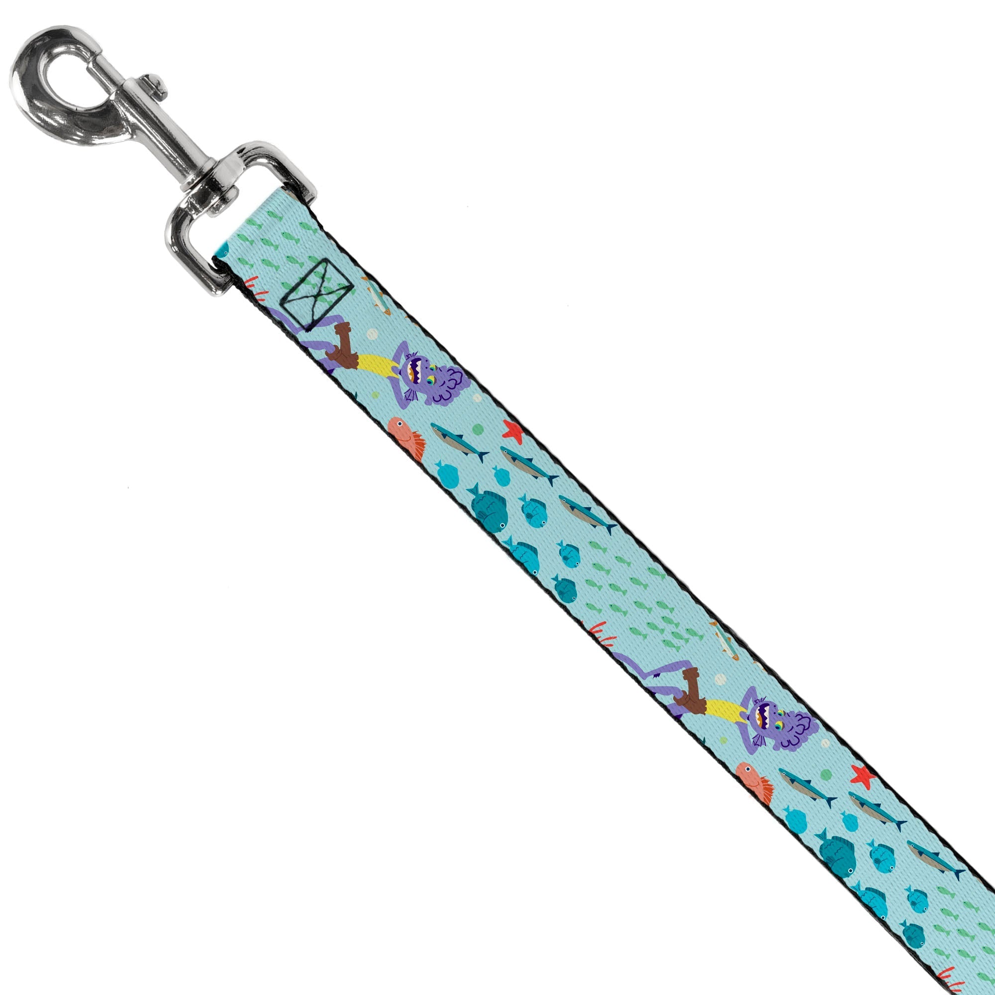 Dog Leash - Luca Isola del Mar Alberto Sea Monster School of Fish Collage