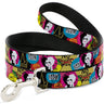 Dog Leash - Cruella de Vil Cruell World and Round Badge Icons Collage
