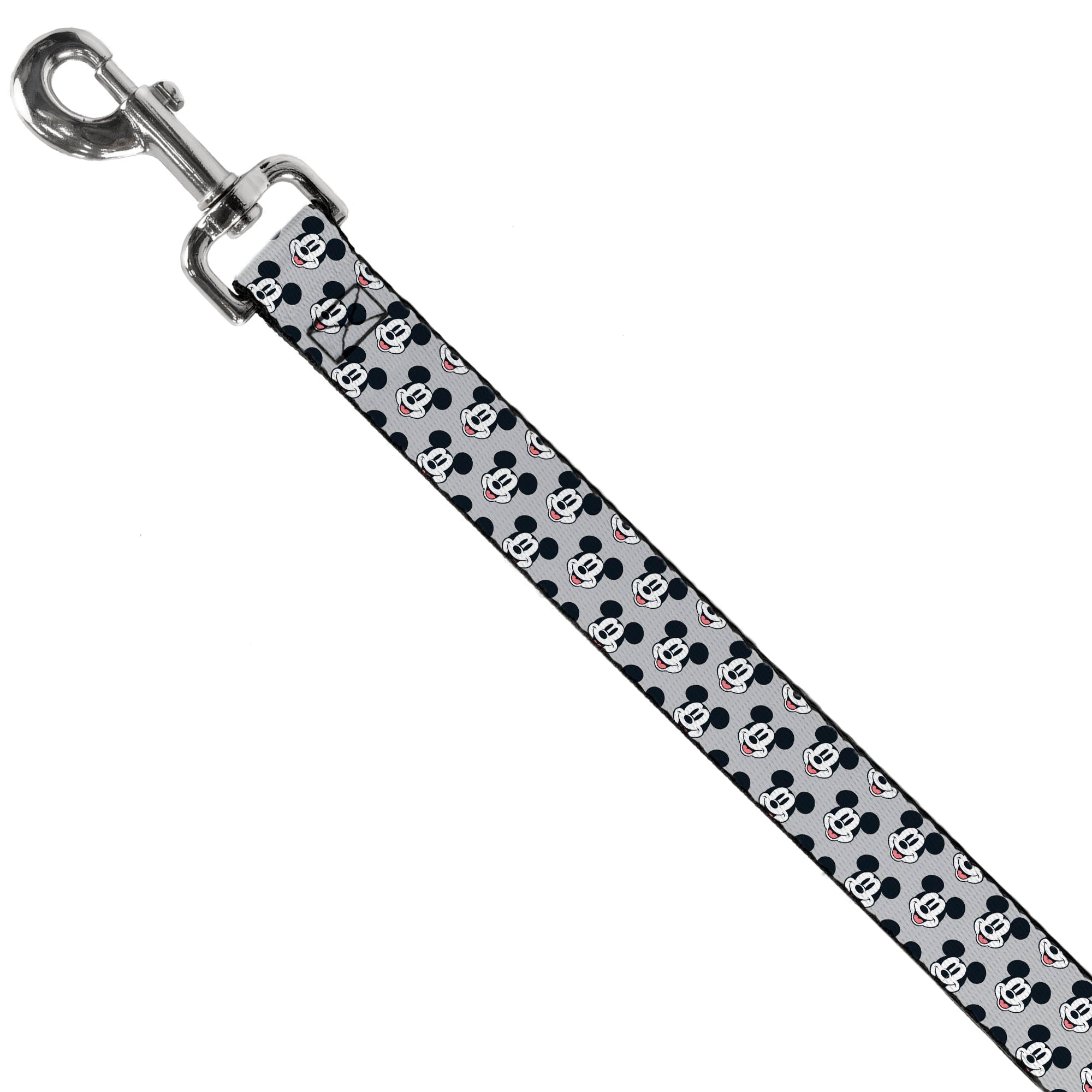 Dog Leash - Mickey Mouse Smiling Face Monogram Gray 