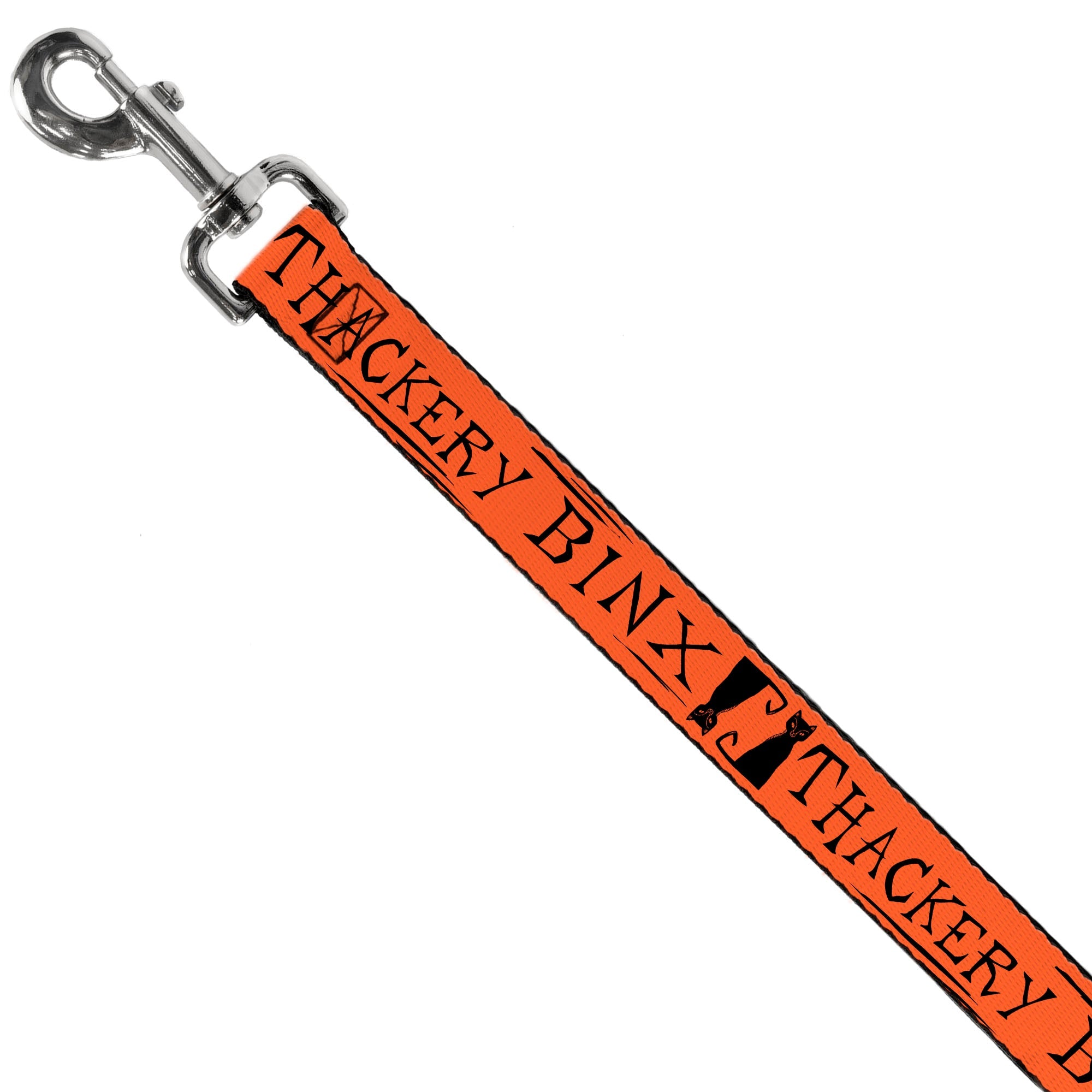 Dog Leash - Hocus Pocus THACKERY BINX Cat Silhouette Orange/Black - HT Animal Supply