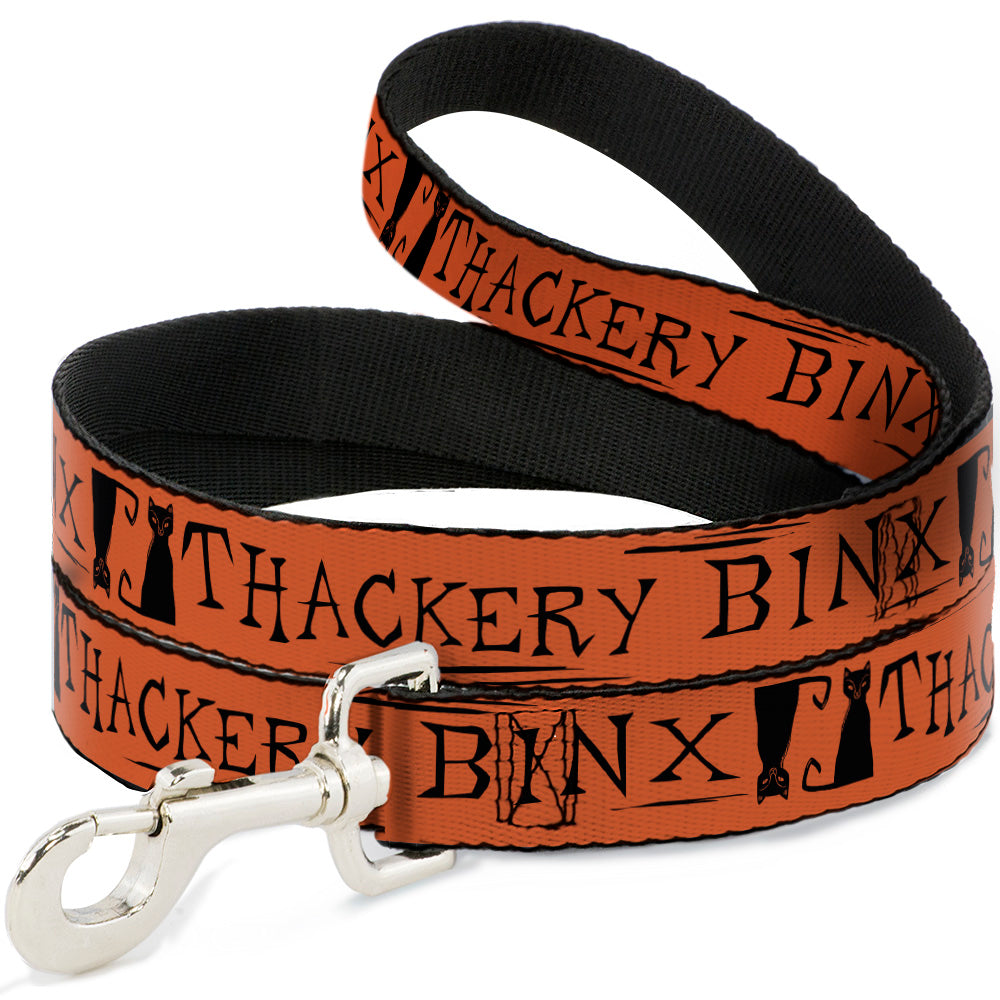 Dog Leash - Hocus Pocus THACKERY BINX Cat Silhouette Orange/Black - HT Animal Supply
