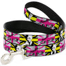 Dog Leash - CRUELLA DE VIL Safety Pin/Cruell World Pose Union Jack Punk Rock Blocks
