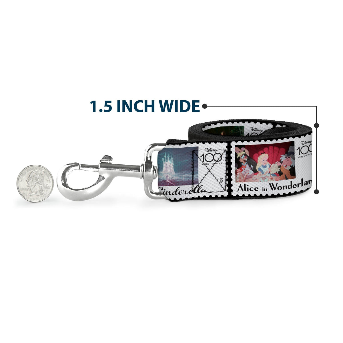 Dog Leash - Frozen Elsa Snowflake Pose with Trees and Script Blues/Purples