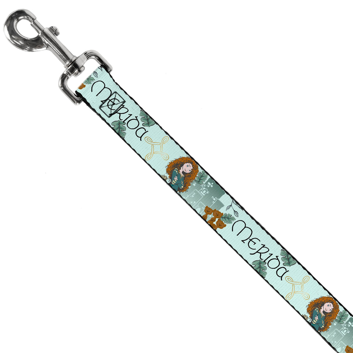 Dog Leash - Brave Merida Castle and Three Bear Brothers Pose with Script Greens - HT Animal Supply