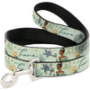 Buckle-Down Disney the Princess and the Frog Tiana Palace Pose with Script and Flowers Dog Leash