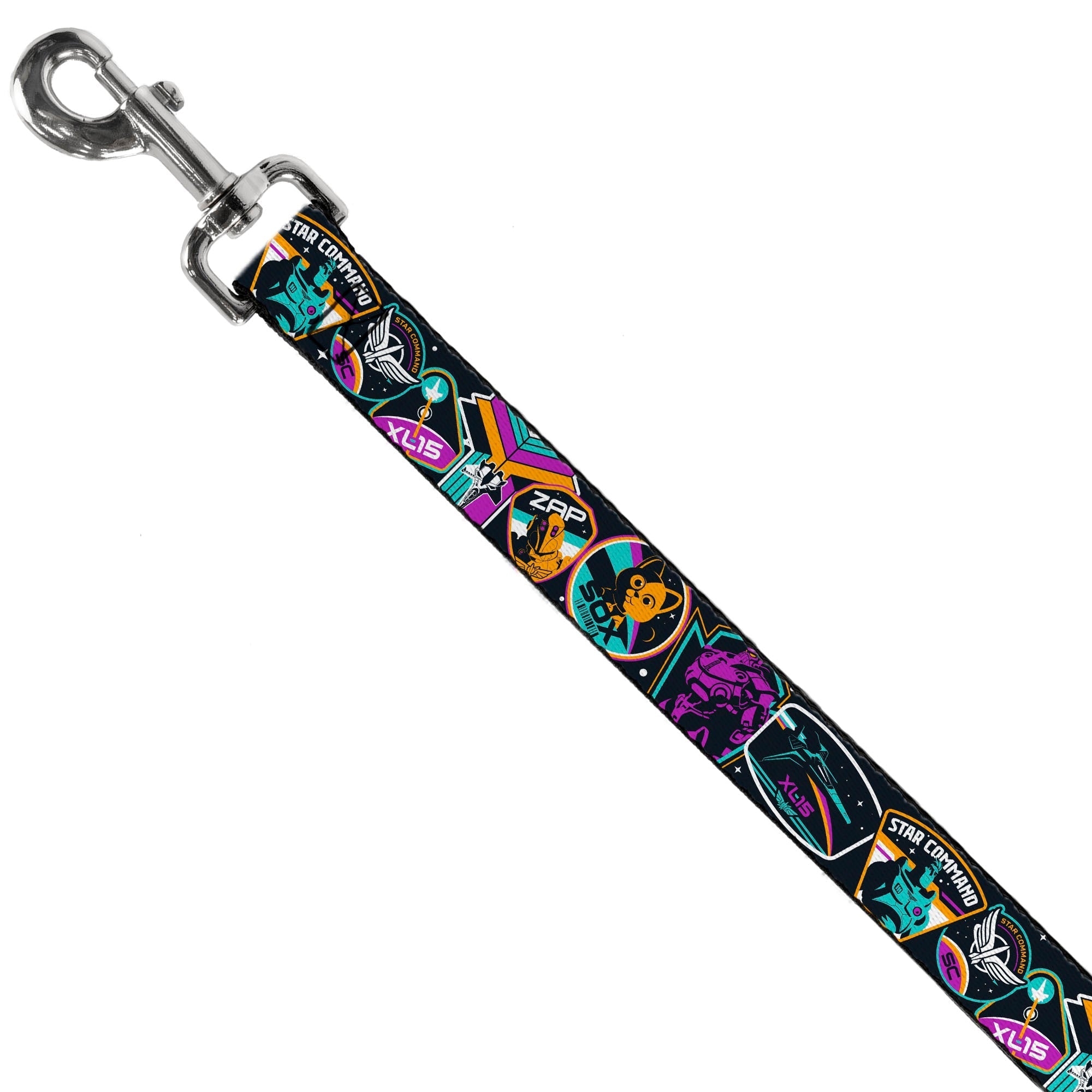 Dog Leash - Lightyear Mission Patches Collage Black/Multi Color