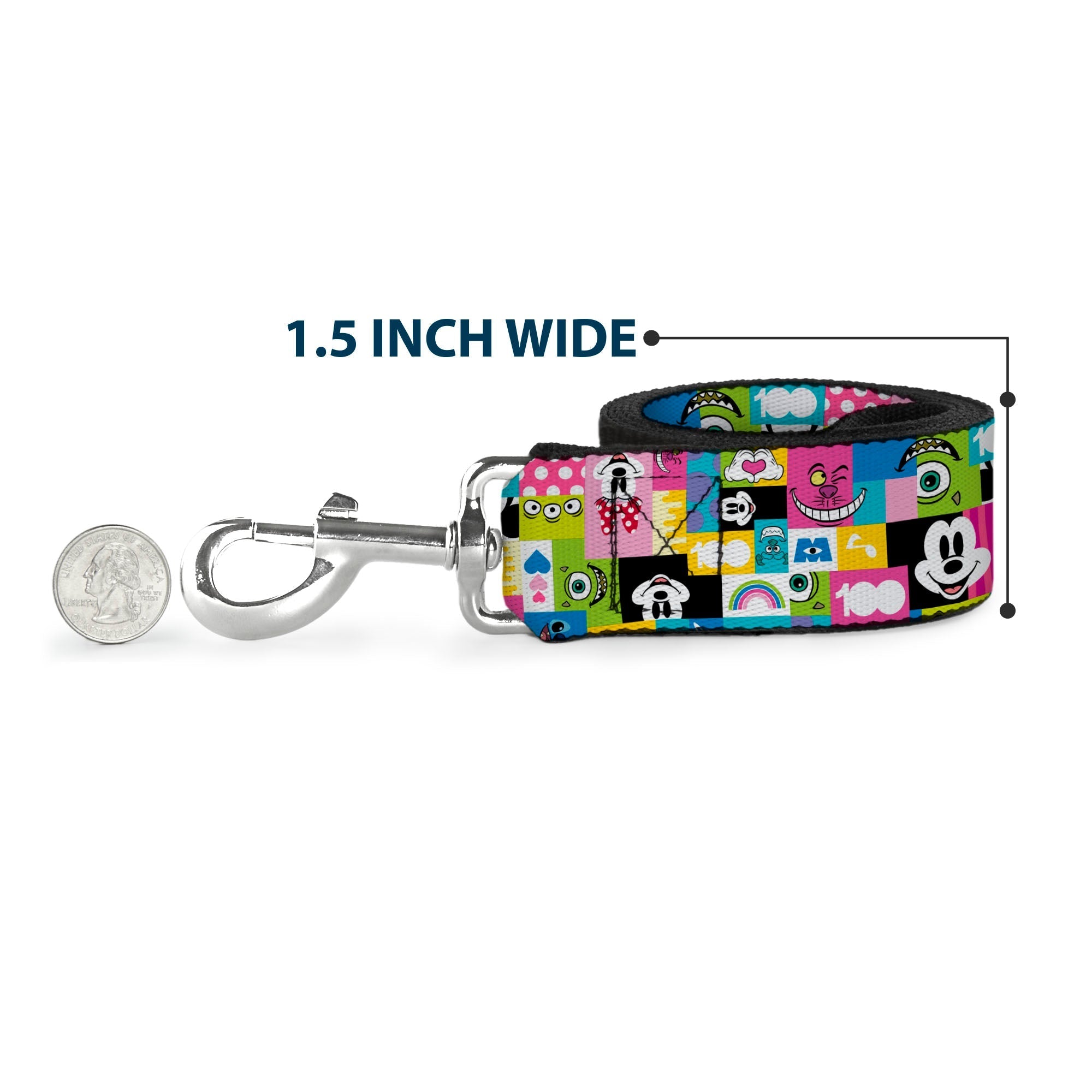 Dog Leash - Winnie the Pooh Eeyore Butterfly Pose Floral Collage Blue/Pinks/Yellows