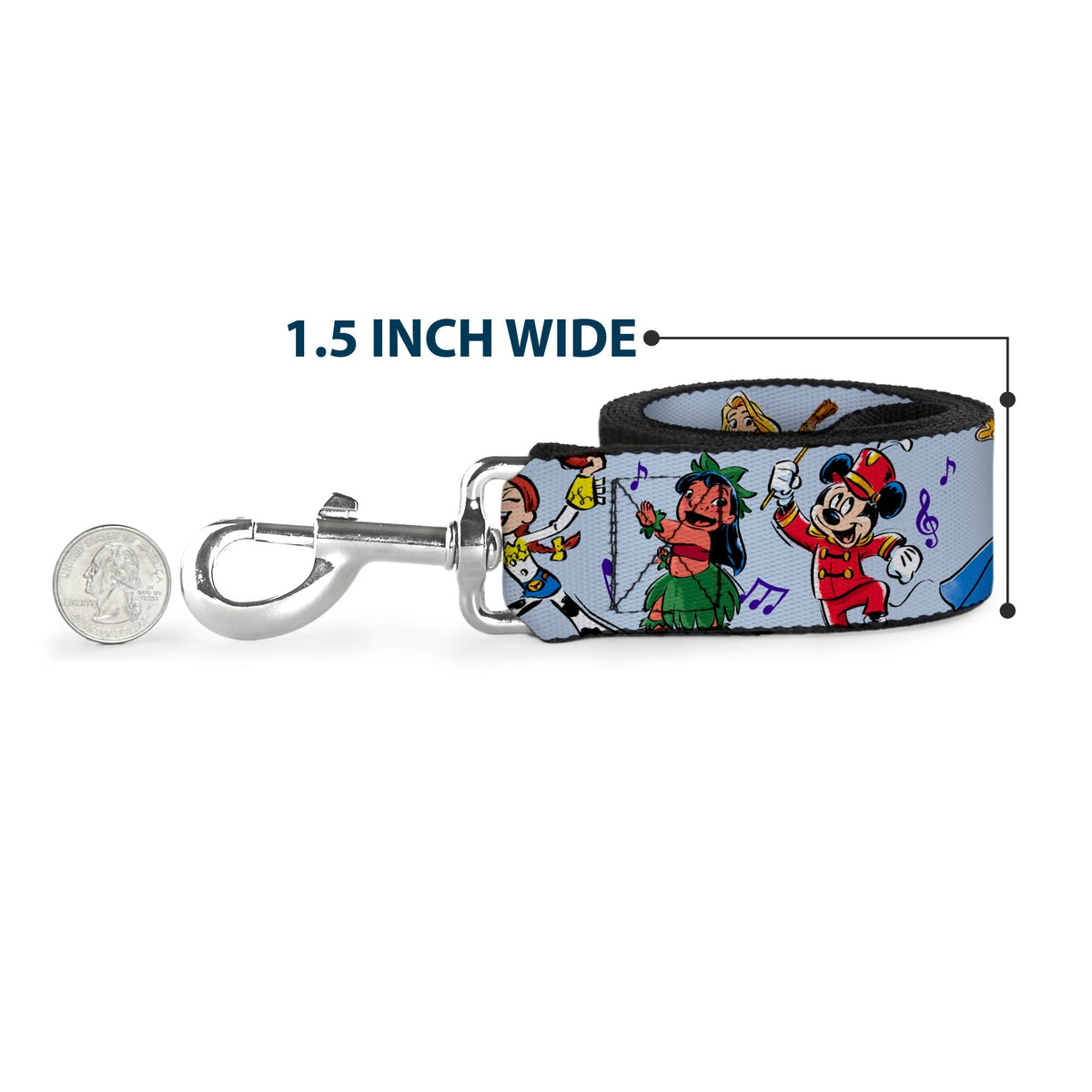 Dog Leash - Winnie the Pooh Eeyore Text and Expression Close-Up Dot Blues 