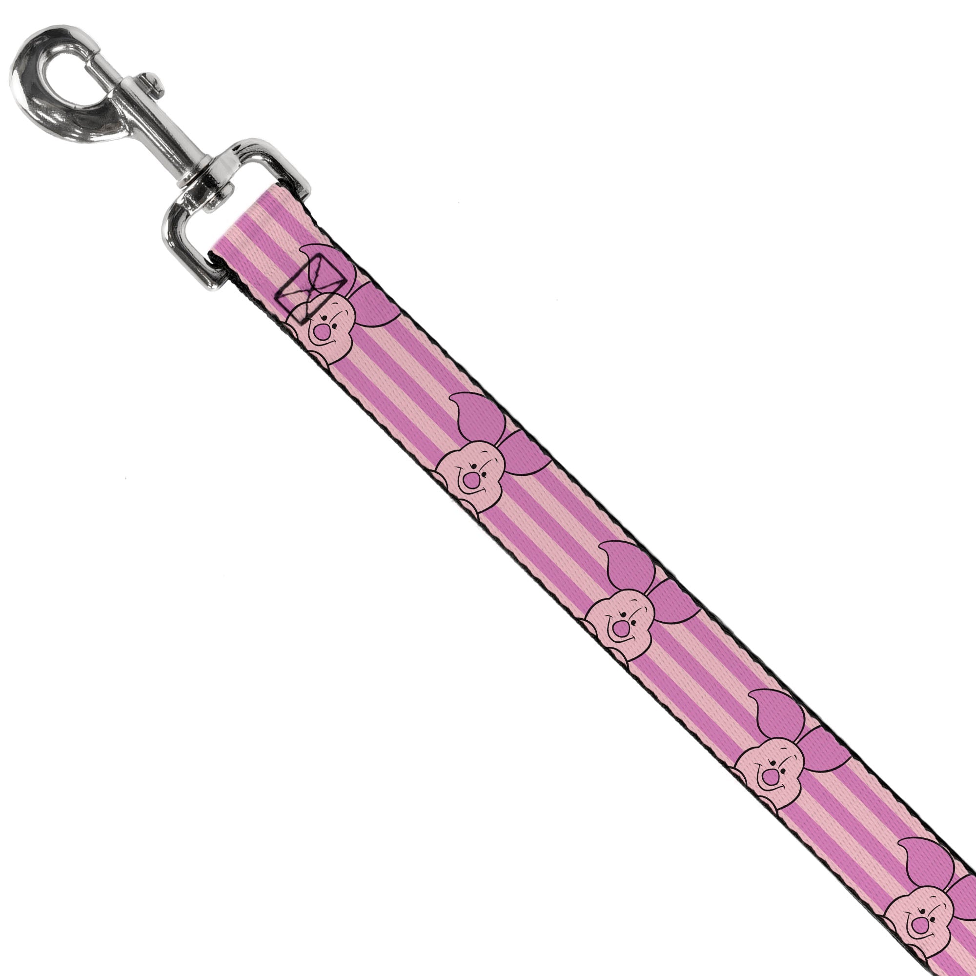 Dog Leash - Winnie the Pooh Piglet Expression Close-Up Stripe Pinks