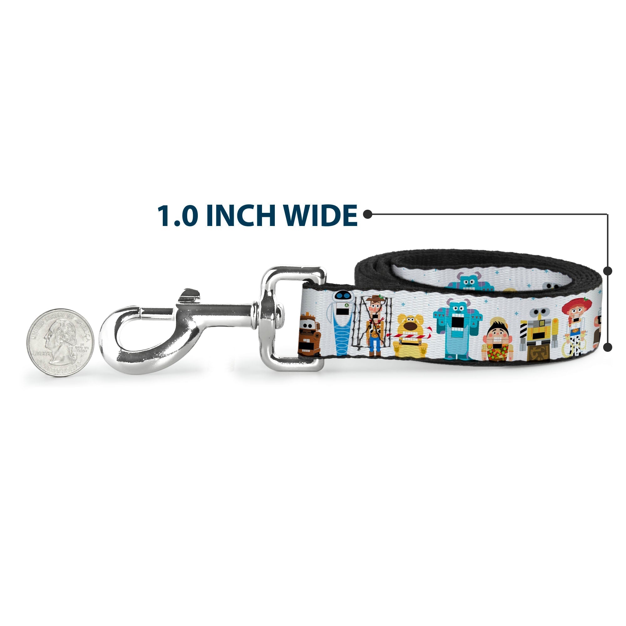 Dog Leash - Pixar Holiday Collection Nutcracker Characters Lineup/Stars White/Blues