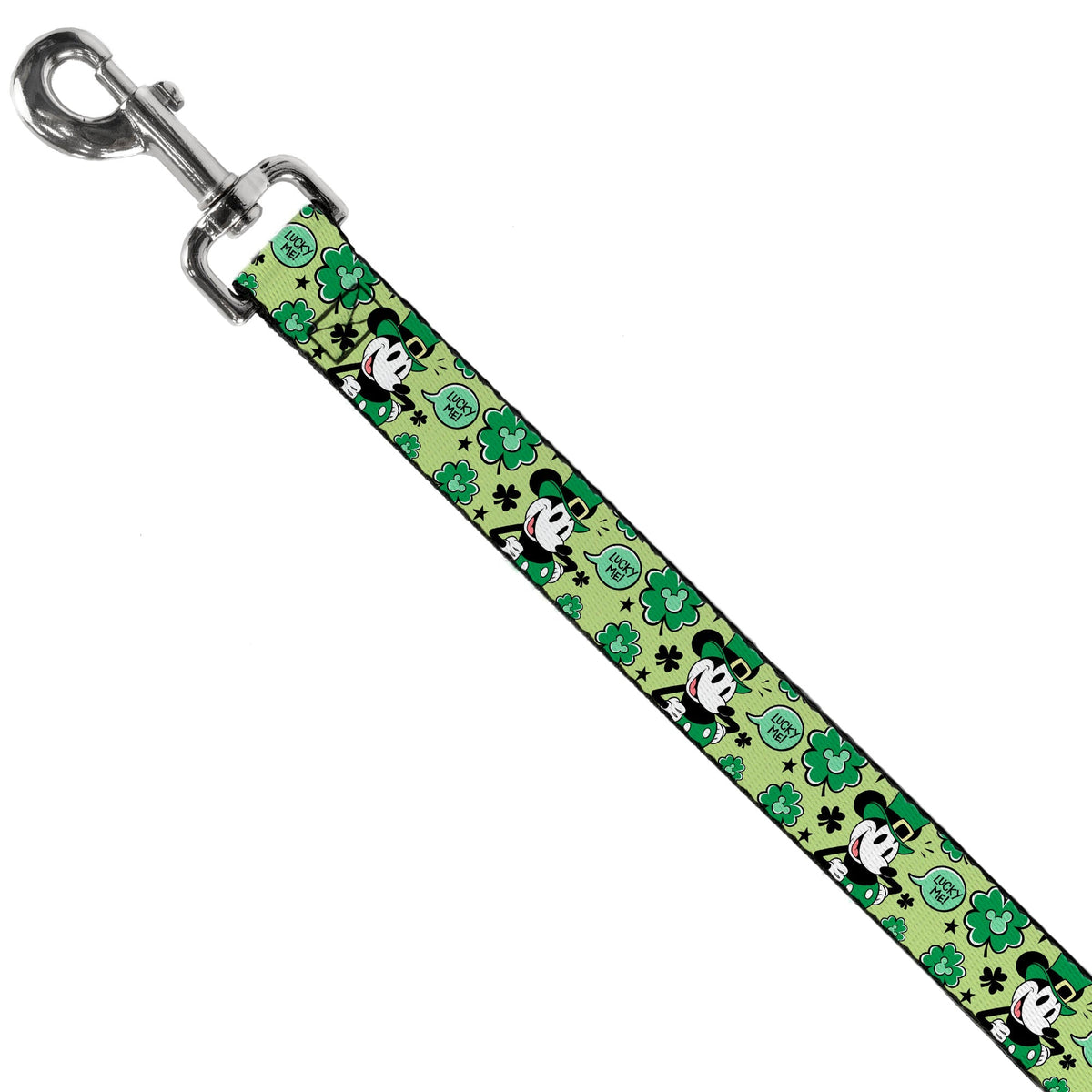 Dog Leash - Mickey Mouse St. Patricks Day LUCKY ME Leprechaun Pose and Shamrocks Greens 