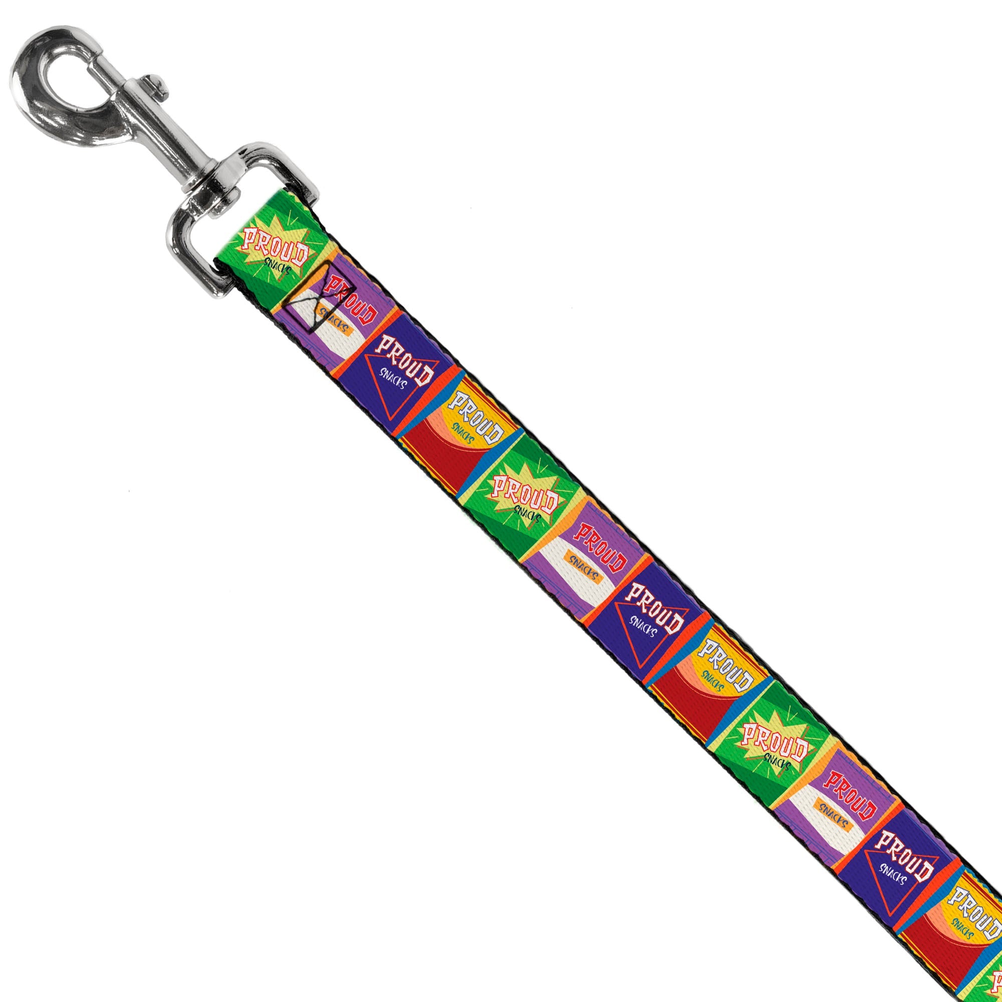 Dog Leash - The Proud Family PROUD SNACKS Logo Blocks Multi Color - HT Animal Supply