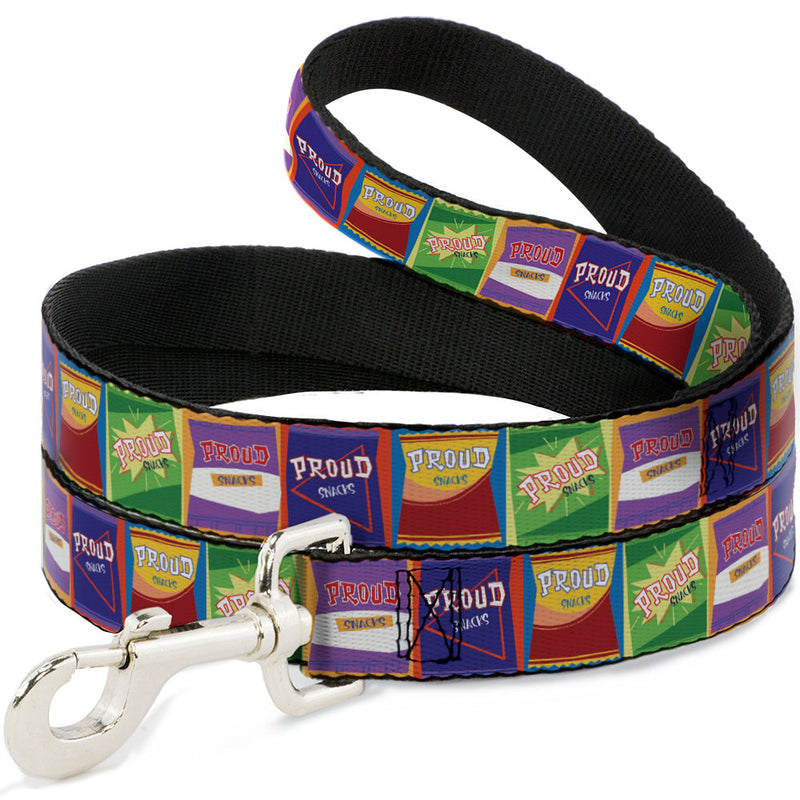 Dog Leash - The Proud Family PROUD SNACKS Logo Blocks Multi Color - HT Animal Supply
