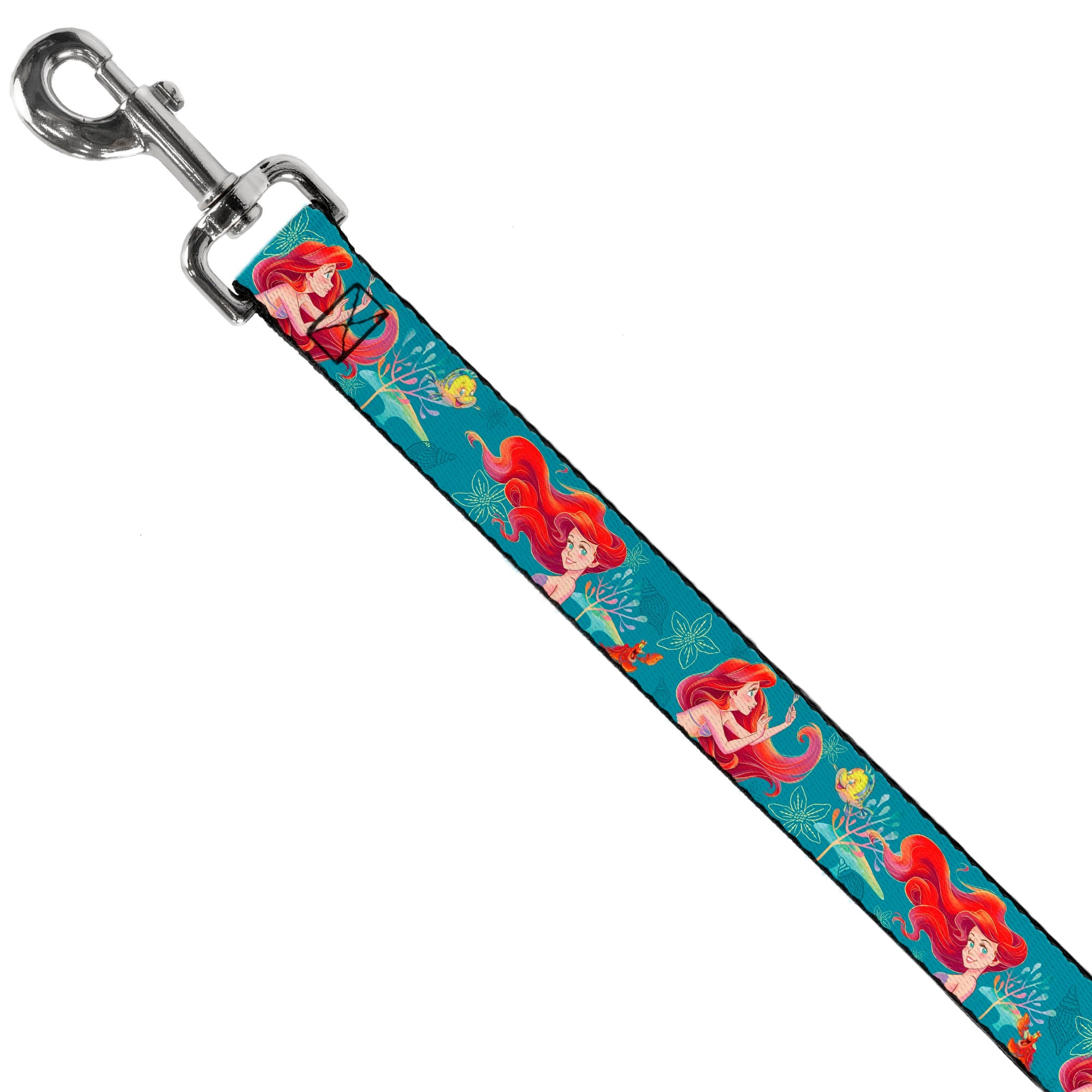 Dog Leash - The Little Mermaid Flounder and Sebastian Under the Sea Greens - HT Animal Supply