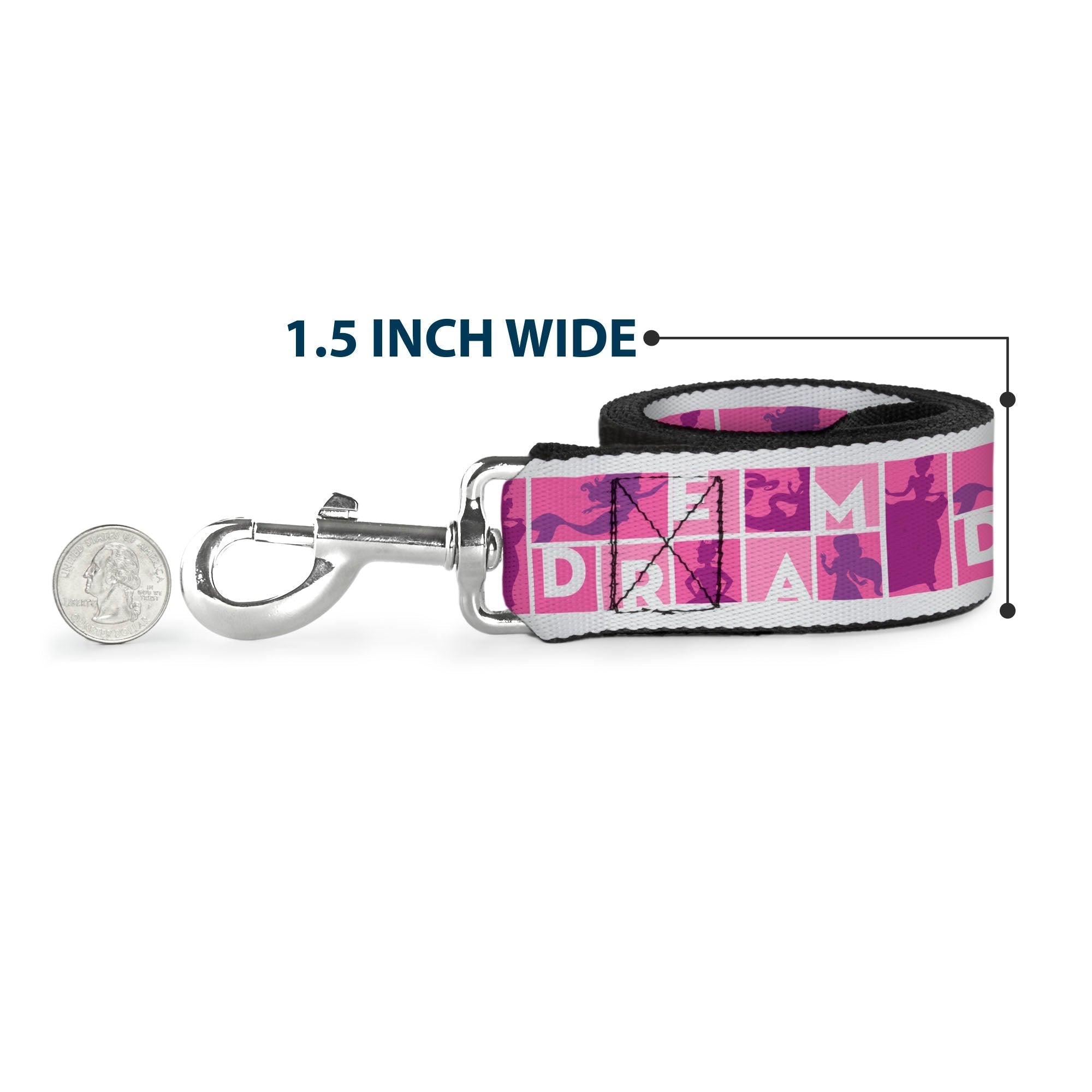Dog Leash - DISNEY PRIDE Signature Logo Black/White/Rainbow 