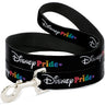 Dog Leash - DISNEY PRIDE Signature Logo Black/White/Rainbow