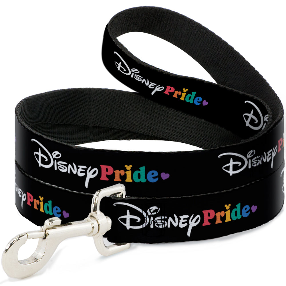 Dog Leash - DISNEY PRIDE Signature Logo Black/White/Rainbow 