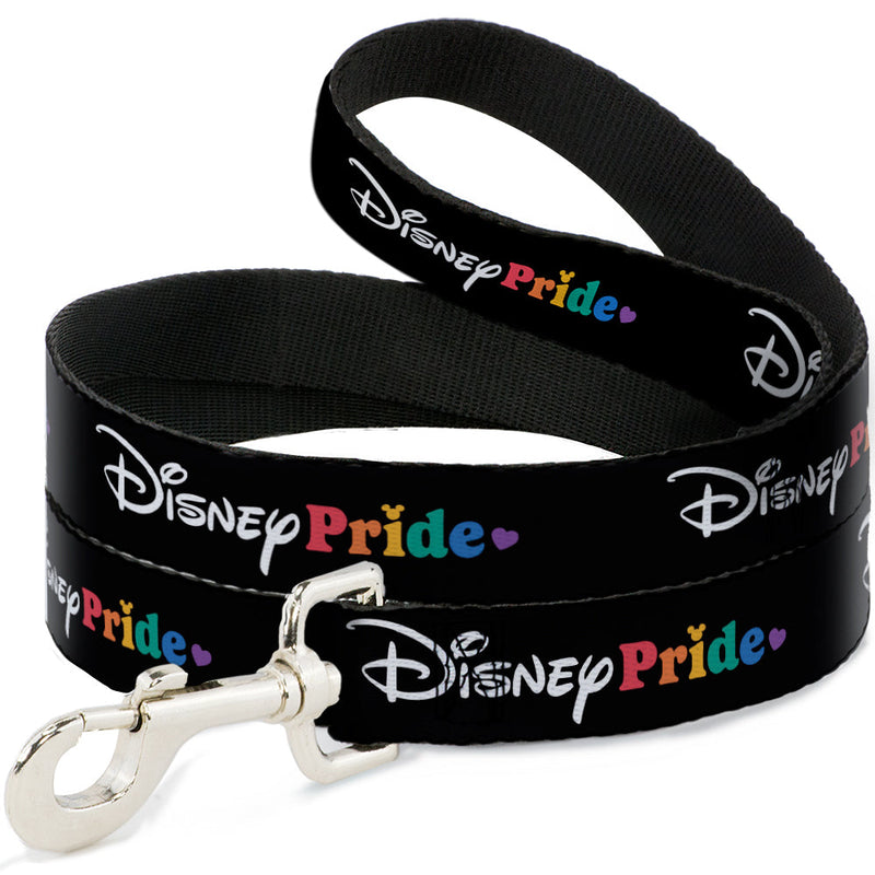 Dog Leash - DISNEY PRIDE Signature Logo Black/White/Rainbow 
