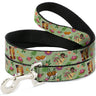 Dog Leash - The Princess and the Frog Tianas Place Collage Greens/Pinks