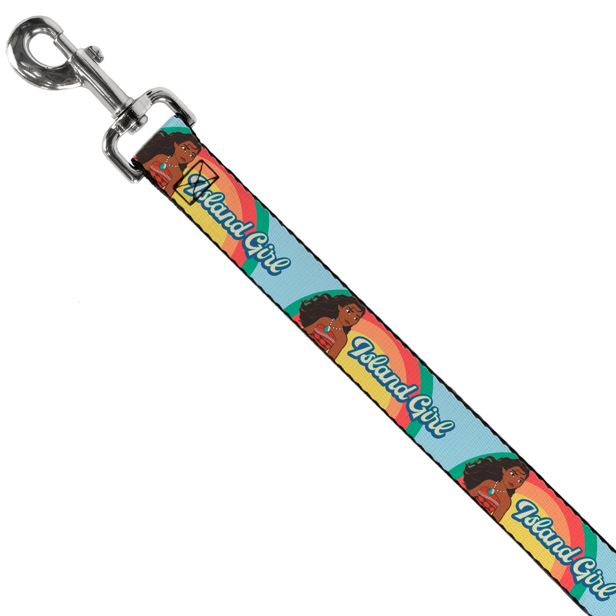 Dog Leash - Moana ISLAND GIRL Rainbow Pose Blue/Multi Color