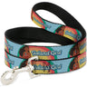 Dog Leash - Moana ISLAND GIRL Rainbow Pose Blue/Multi Color
