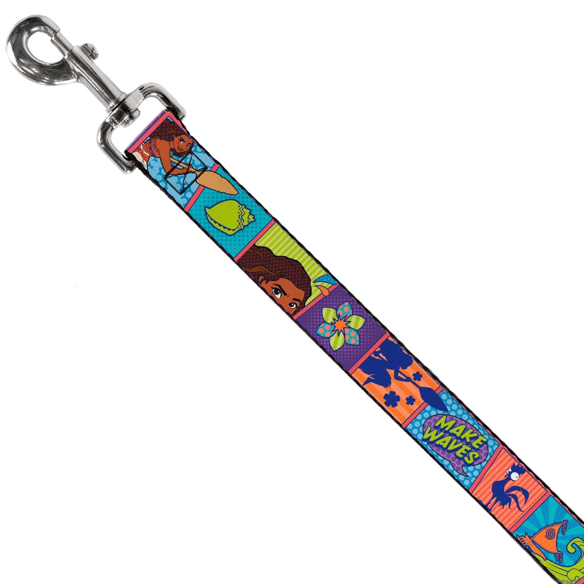 Dog Leash - Moana MAKE WAVES Scene Blocks Blues/Orange 