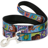 Dog Leash - Moana MAKE WAVES Scene Blocks Blues/Orange