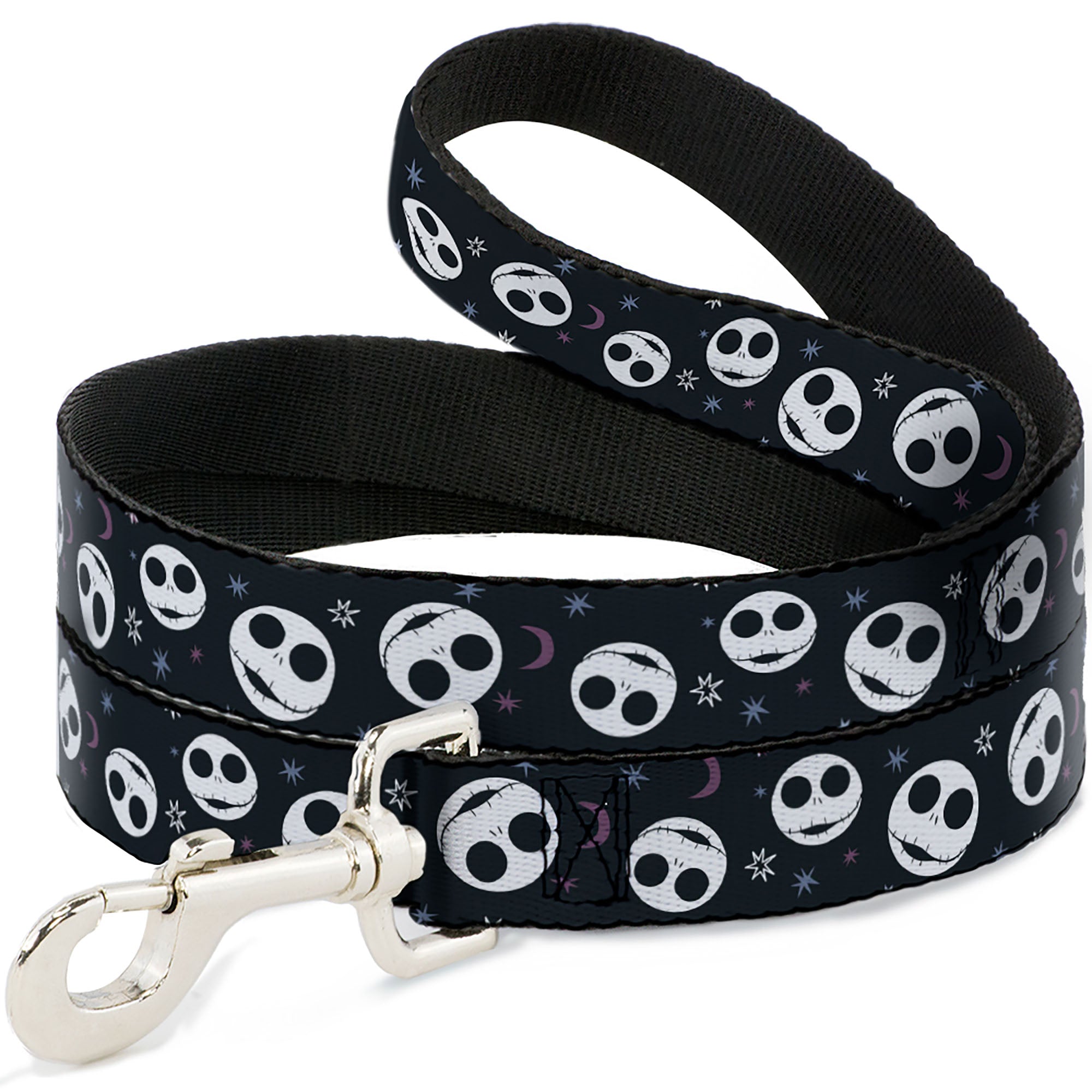 Dog Leash - The Nightmare Before Christmas Smiling Jack Moon and Stars Black - HT Animal Supply