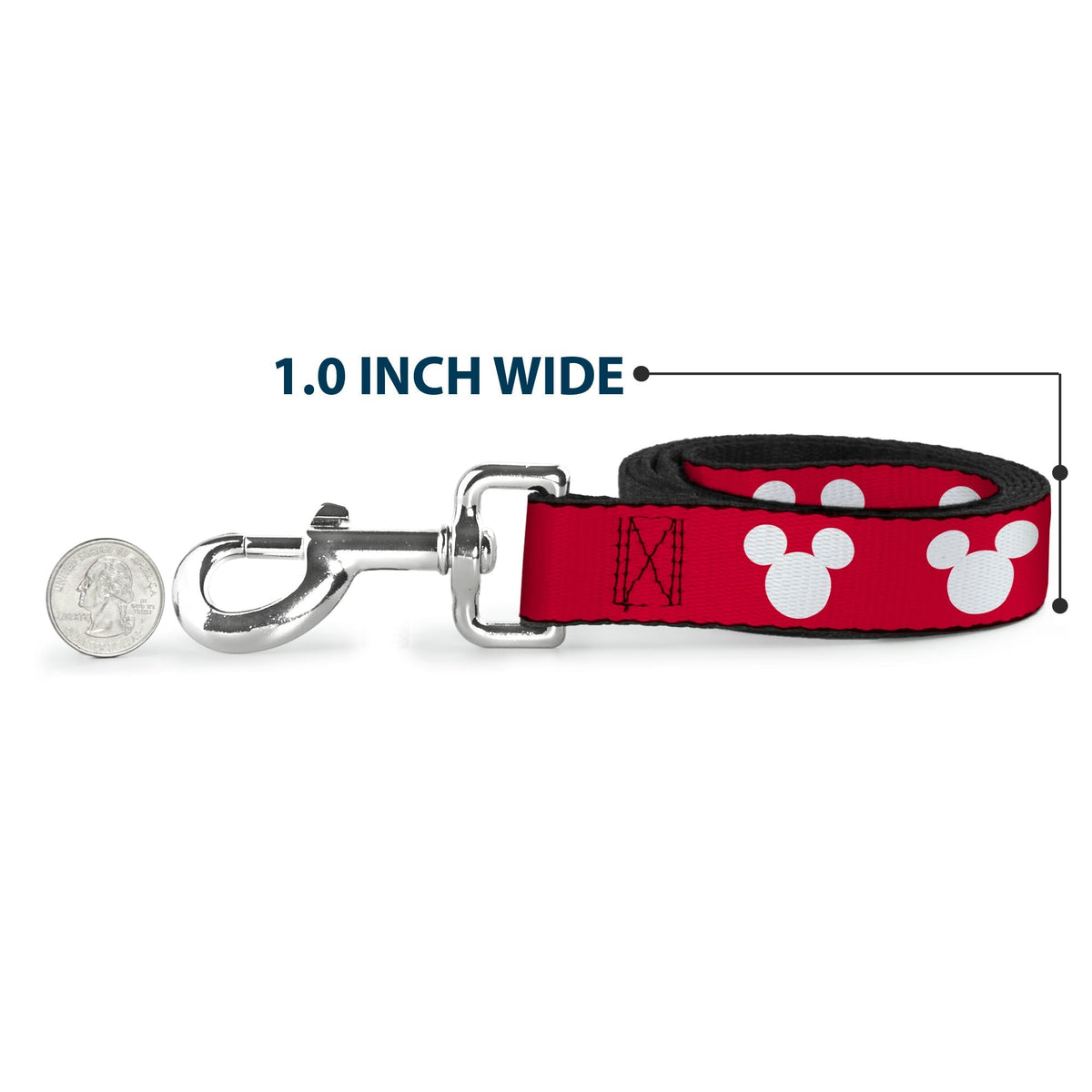 Dog Leash - Mickey Mouse Ears Icon Red/White 