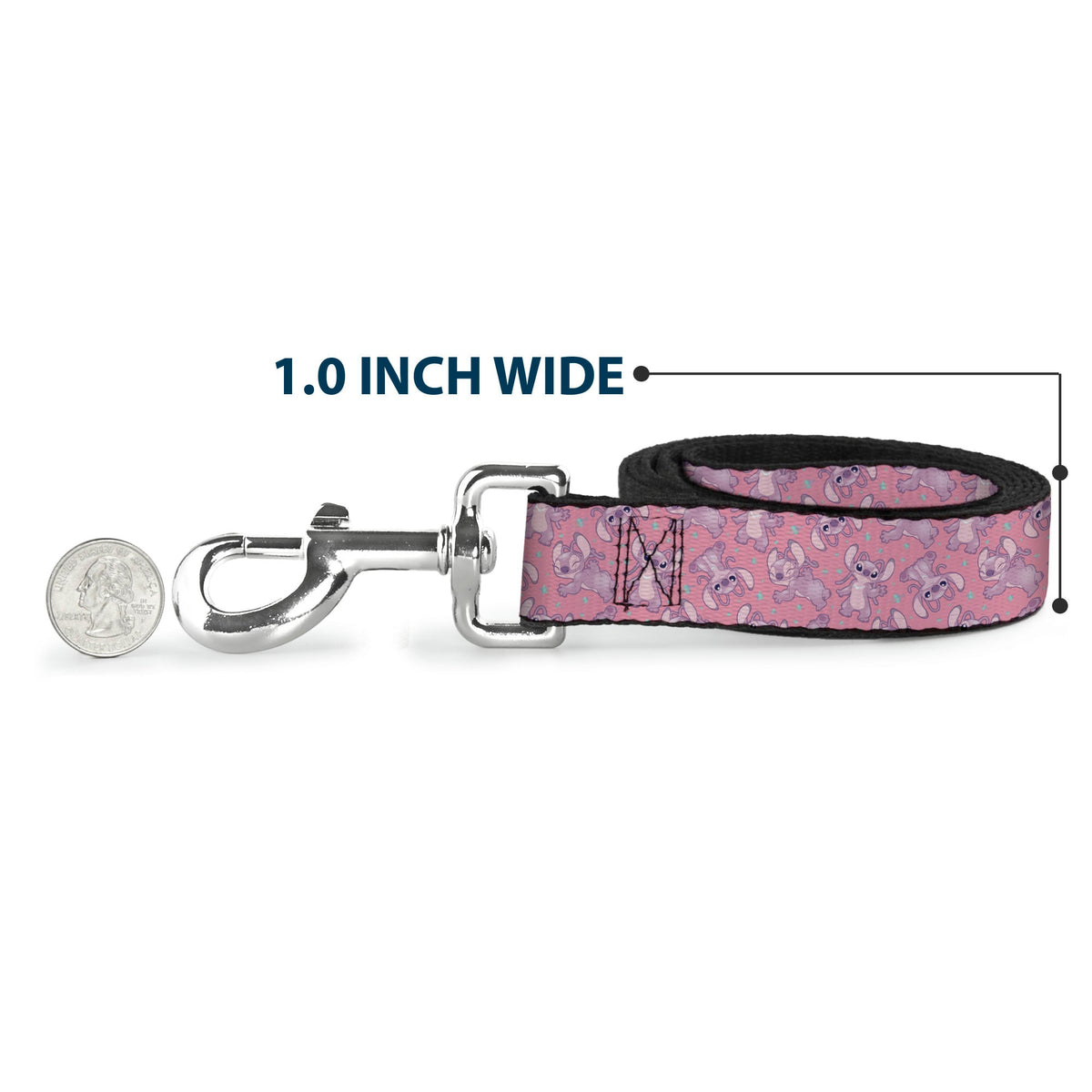 Dog Leash - Lilo & Stitch Angel Poses Scattered Pinks 