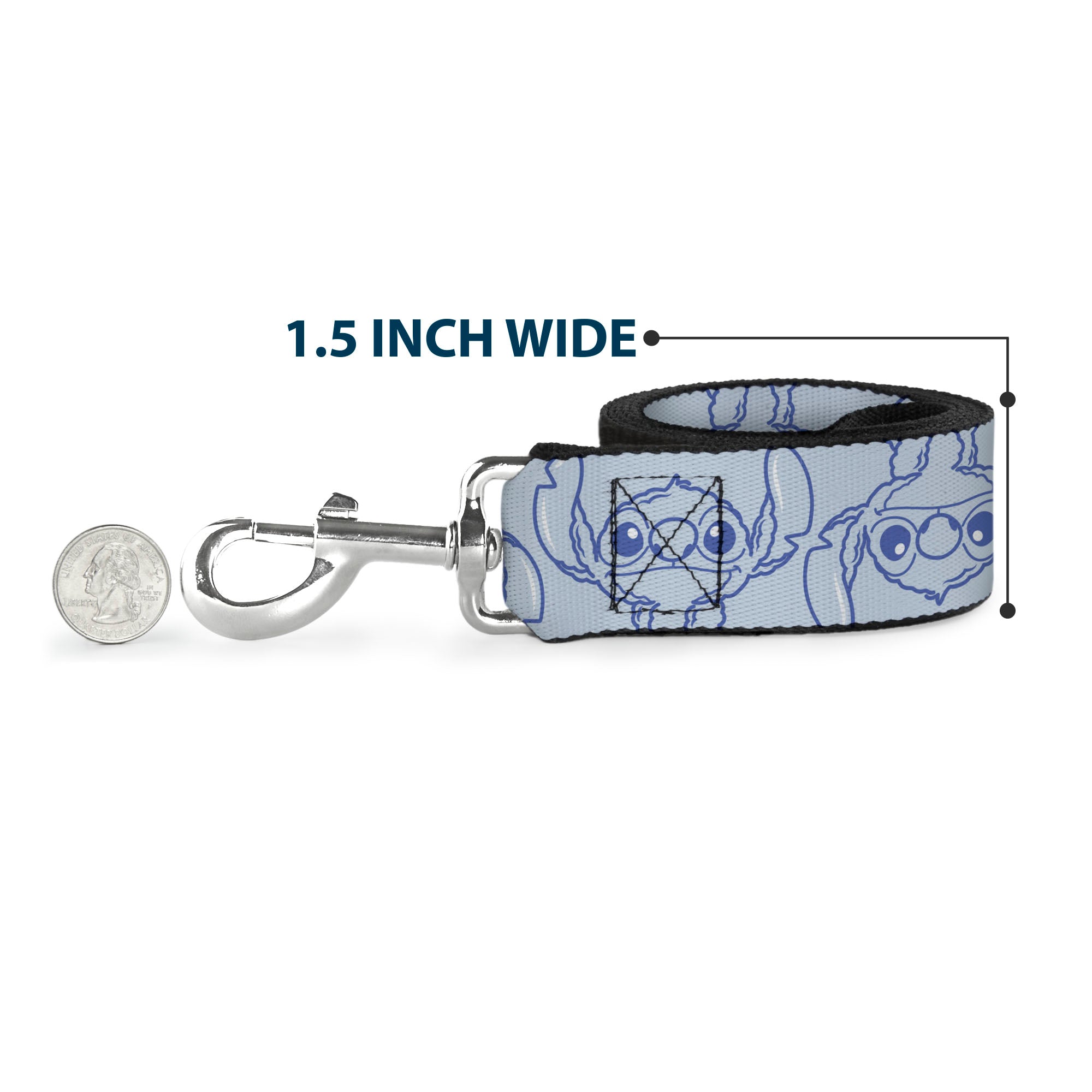 Dog Leash - Lilo & Stitch Stitch Expressions and Tropical Flowers Blues/Pinks