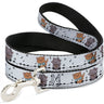 Dog Leash - Aristocats Toulouse and Berlioz Piano Pose and Musical Notes White/Black