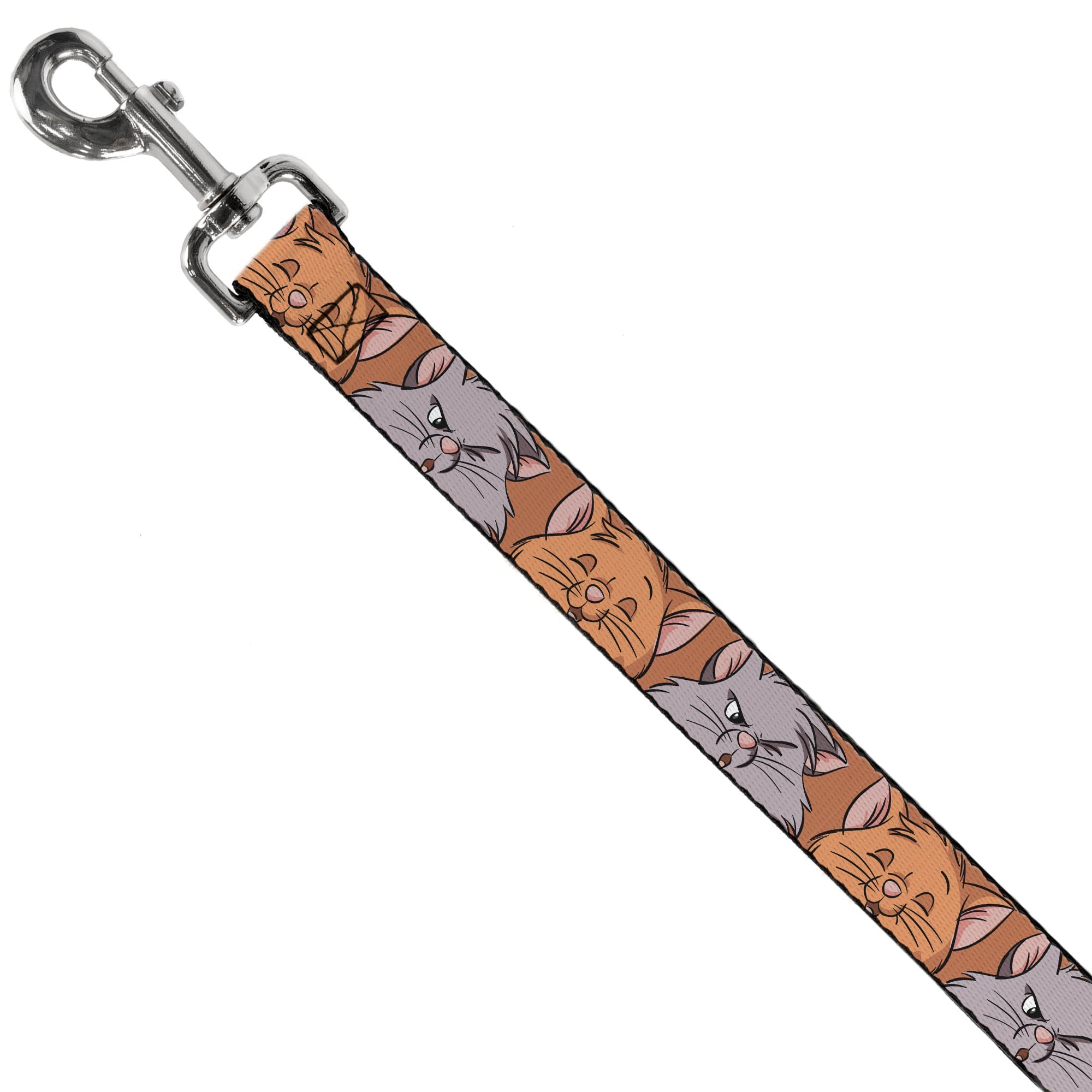 Dog Leash - Aristocats Toulouse and Berlioz Close-Up Faces Orange