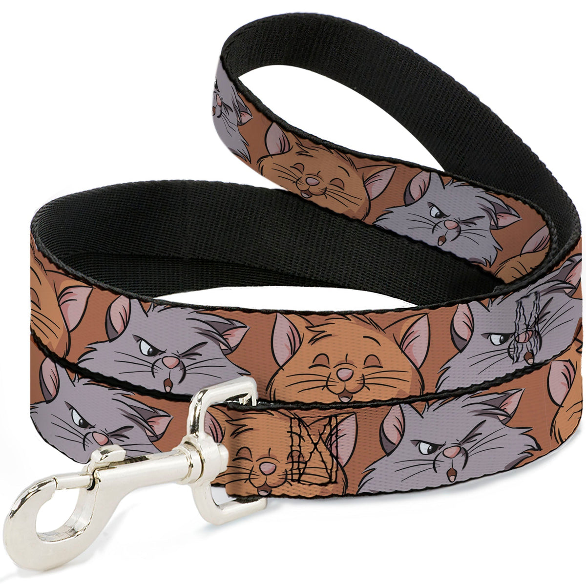 Dog Leash - Aristocats Toulouse and Berlioz Close-Up Faces Orange 