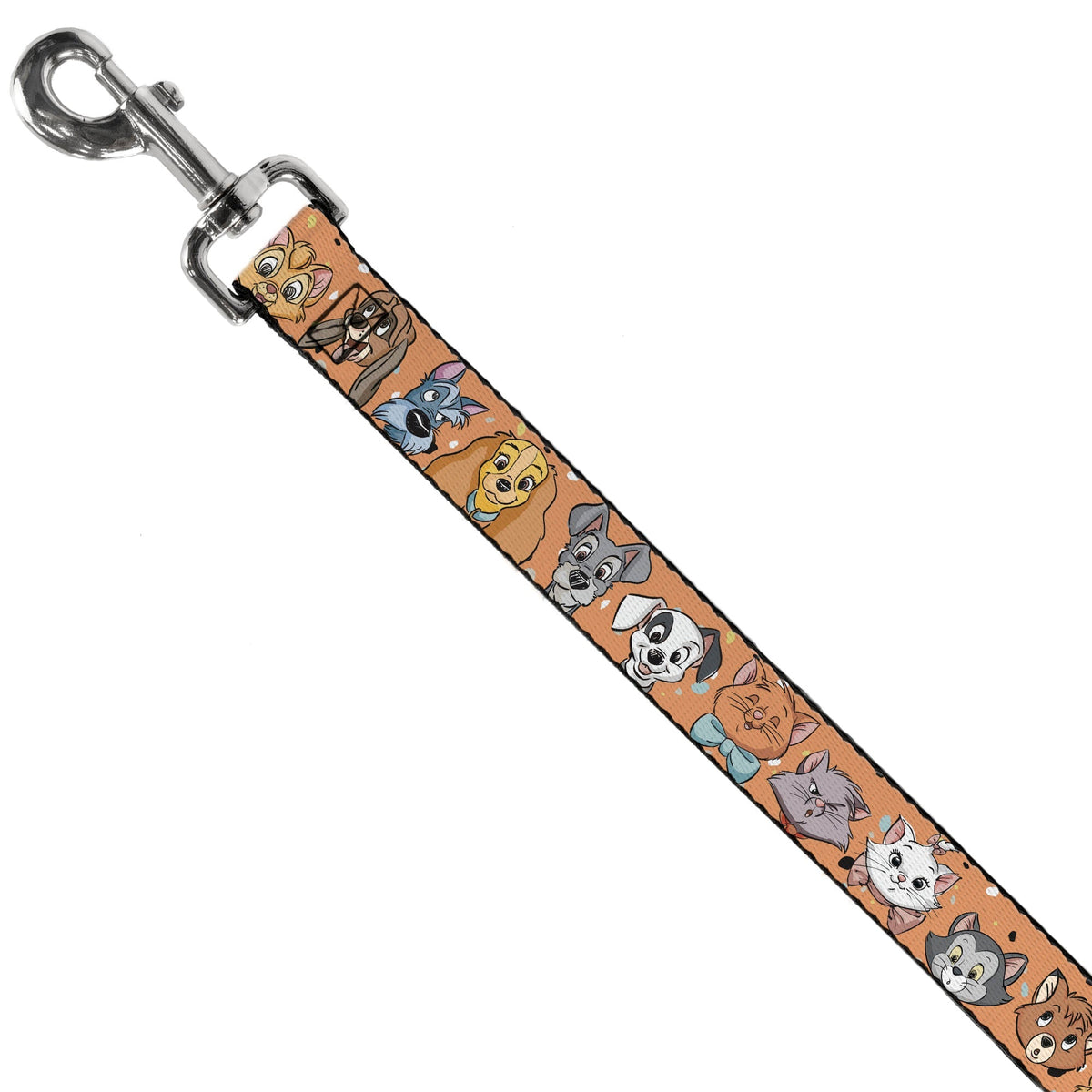 Dog Leash - Disney Cats and Dogs Faces Orange 