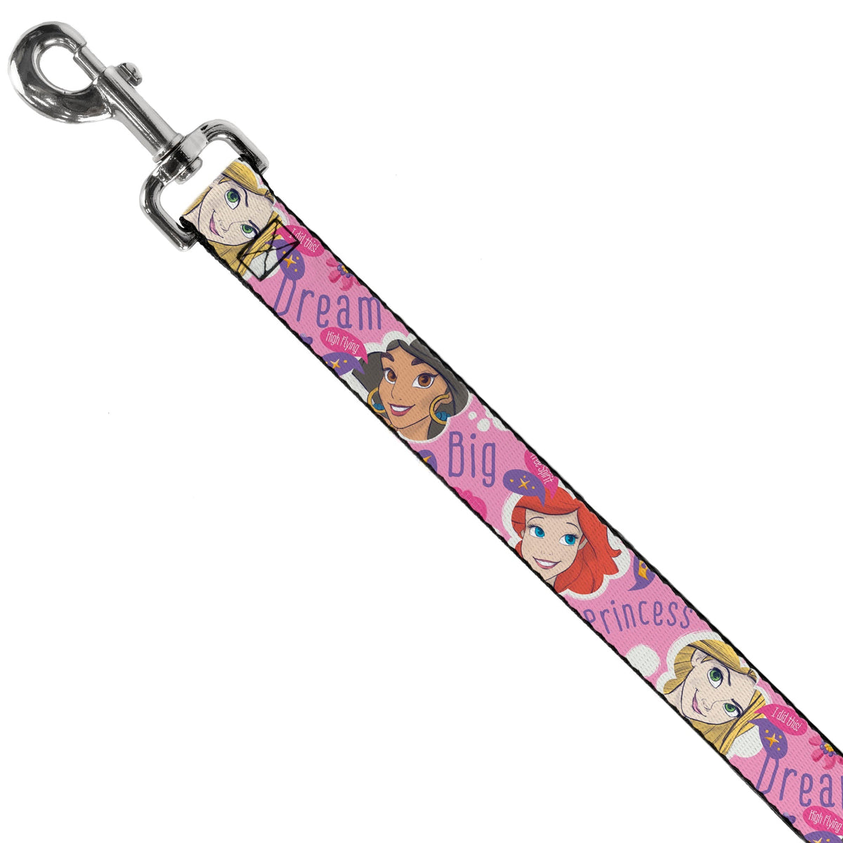 Dog Leash - Disney DREAM BIG PRINCESS Faces Pinks/Purples 