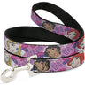 Dog Leash - Disney DREAM BIG PRINCESS Faces Pinks/Purples