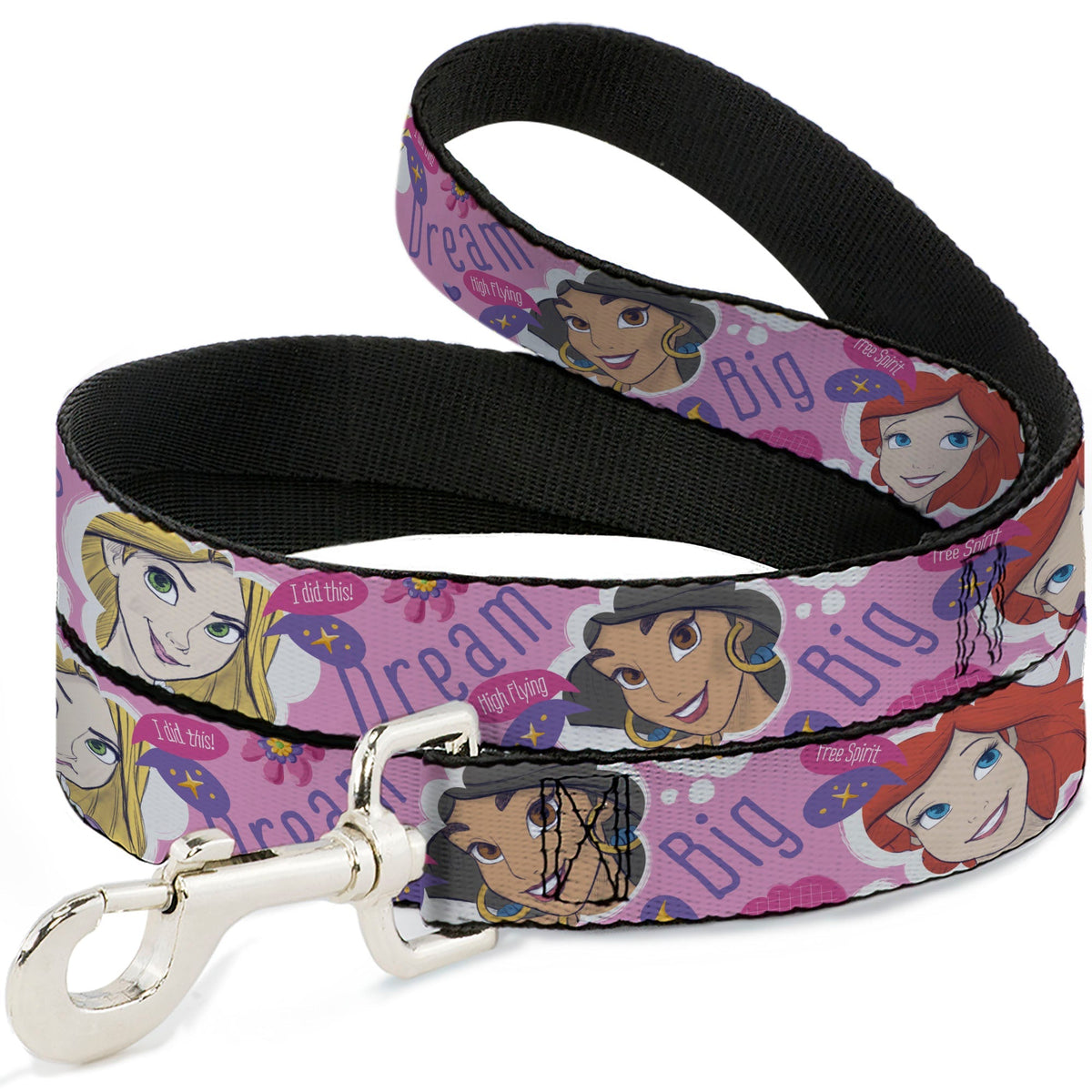 Dog Leash - Disney DREAM BIG PRINCESS Faces Pinks/Purples 