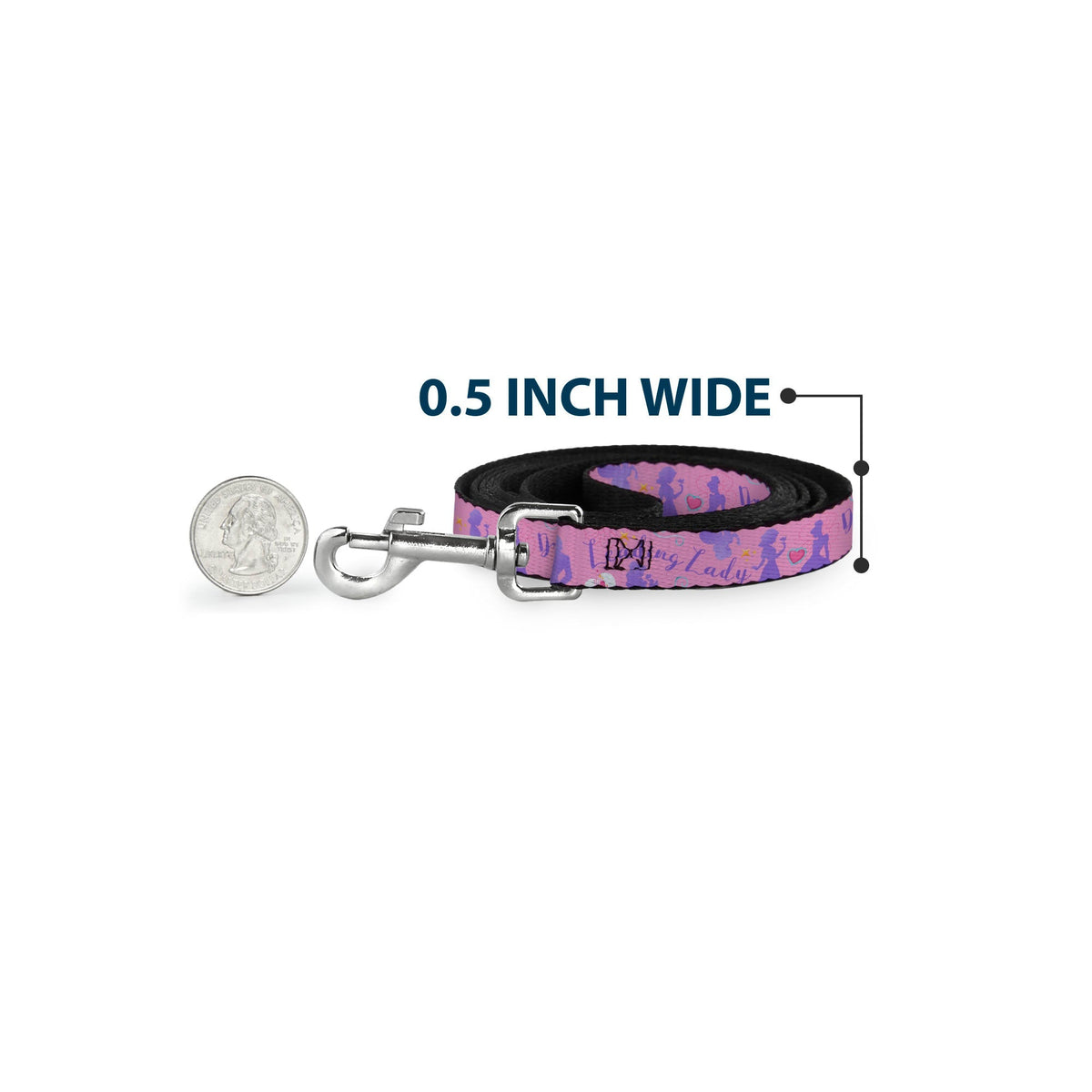 Dog Leash - Disney LEADING LADY DREAM BIG PRINCESS Silhouette Poses Pinks/Blues 