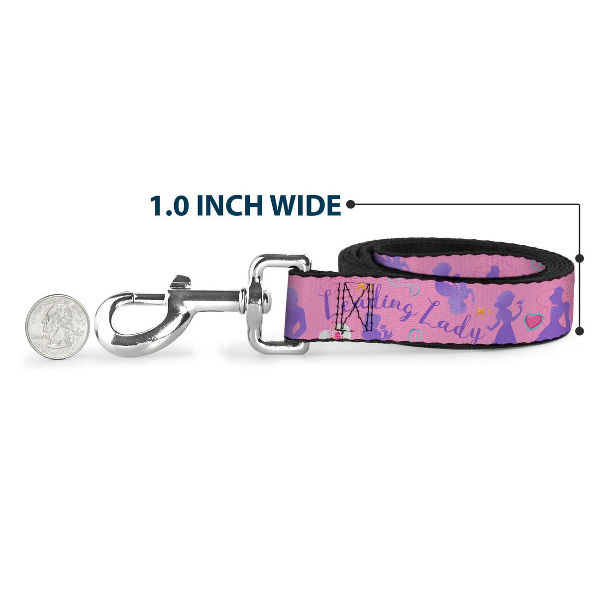 Dog Leash - Disney LEADING LADY DREAM BIG PRINCESS Silhouette Poses Pinks/Blues 