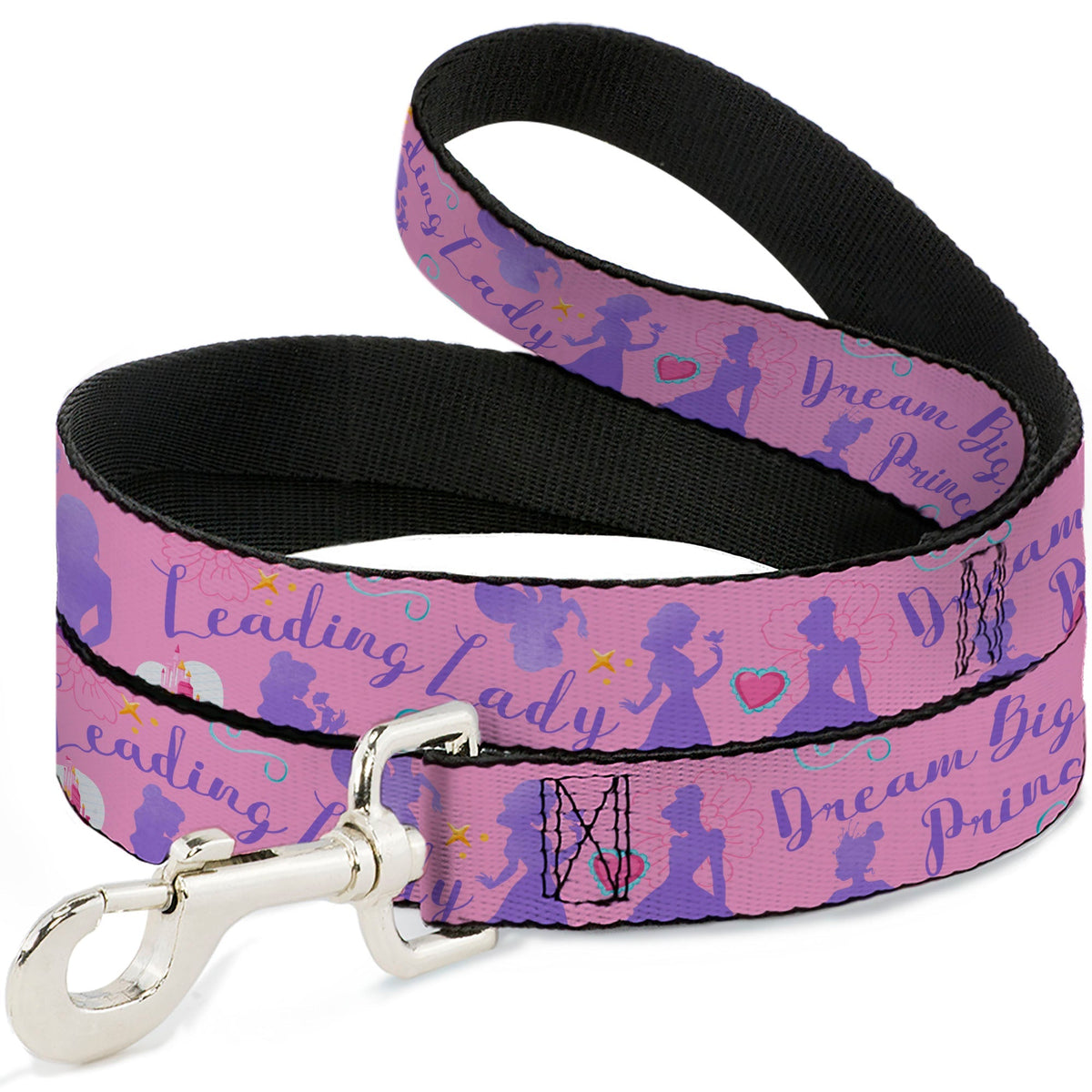 Dog Leash - Disney LEADING LADY DREAM BIG PRINCESS Silhouette Poses Pinks/Blues 
